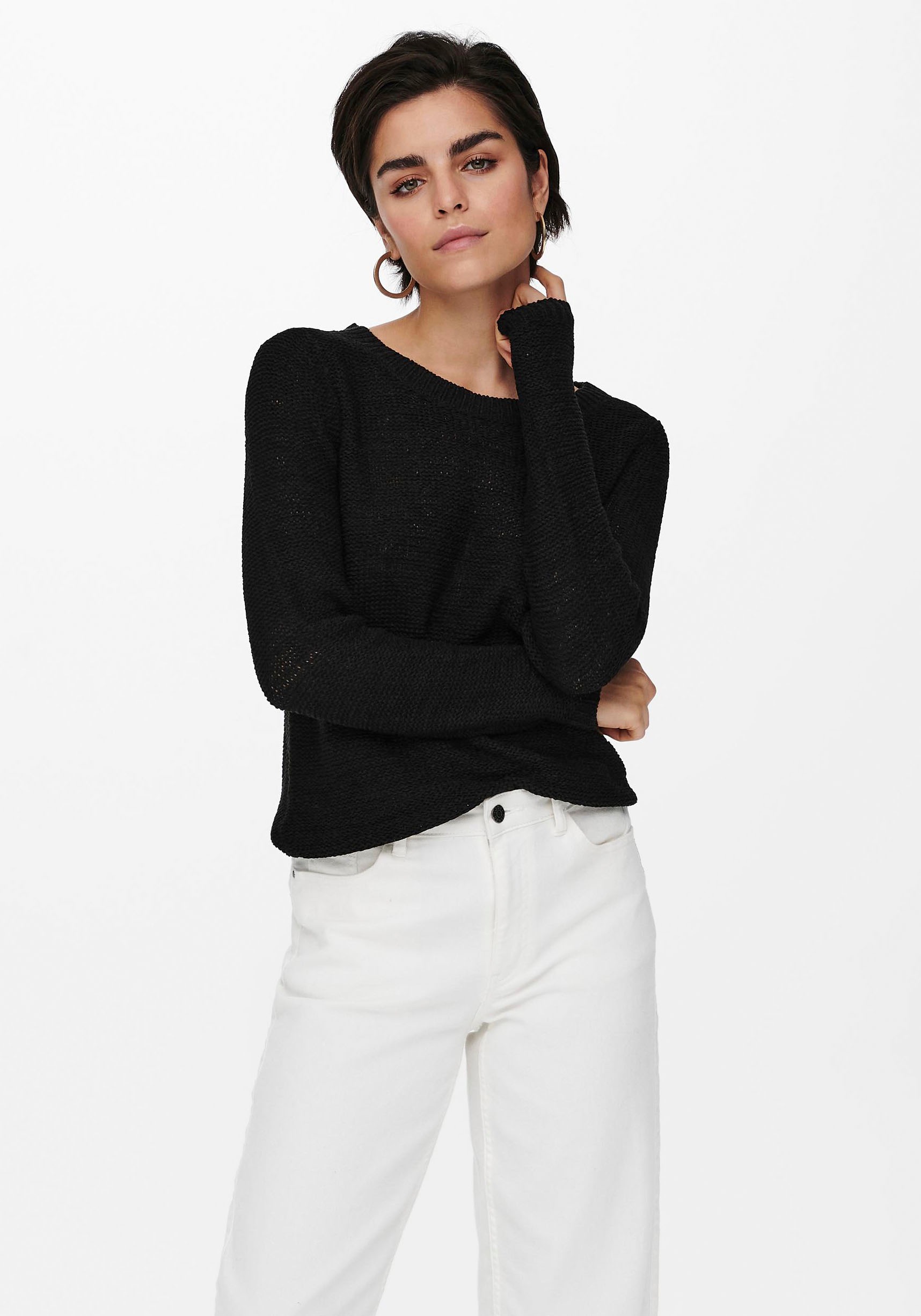 ONLY Strickpullover "ONLGEENA XO L/S PULLOVER KNT NOOS", mit Rundhalsaussch günstig online kaufen