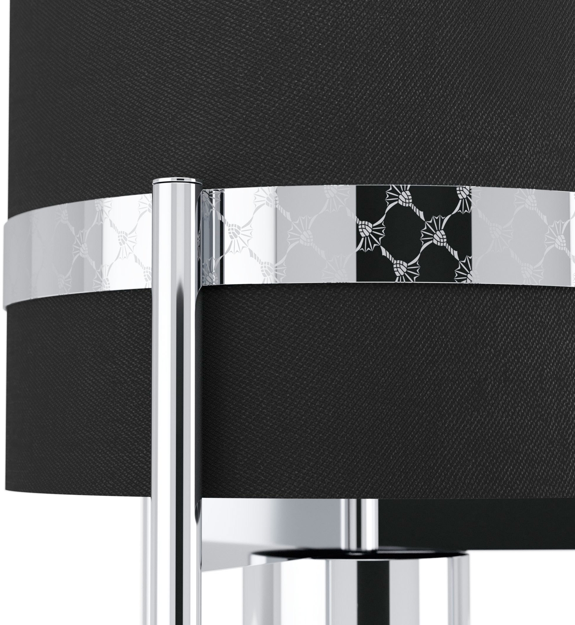 Joop! BAUR LIGHTS«, Metall-Dekorband | rundem Textil-Leuchtenschirm eingelassenem und Tischleuchte »ROUND mit