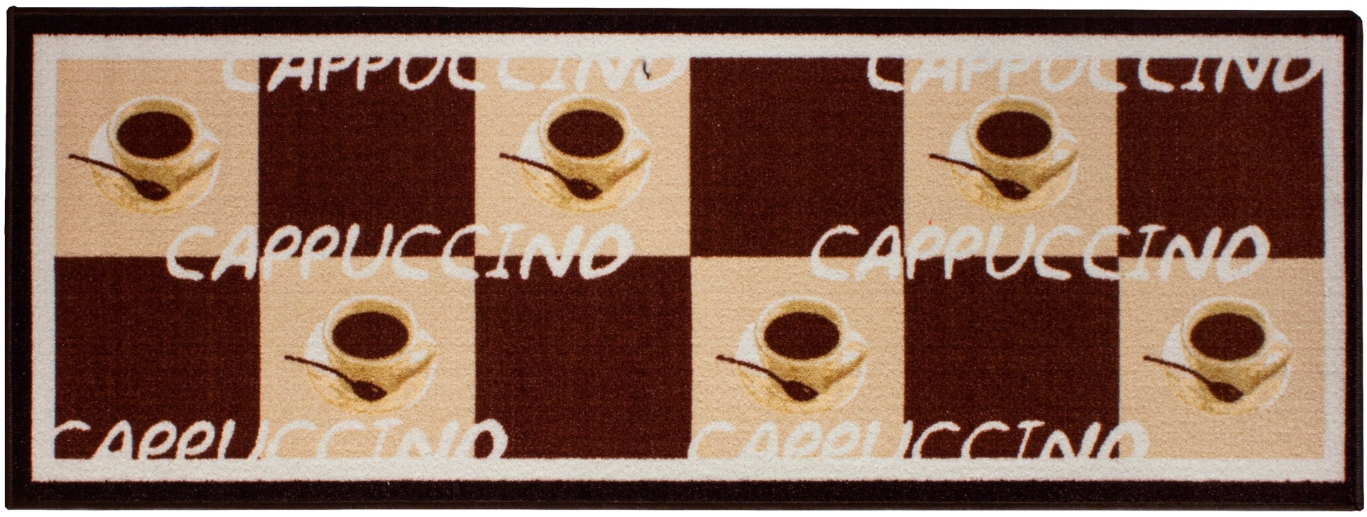 Küchenläufer ANDIAMO, B:67cm H:5mm L:180cm, braun, Kunstfaser, Teppiche, "Coffee", Motiv Kaffee, mit Schriftzug, Küche, Kundenliebling