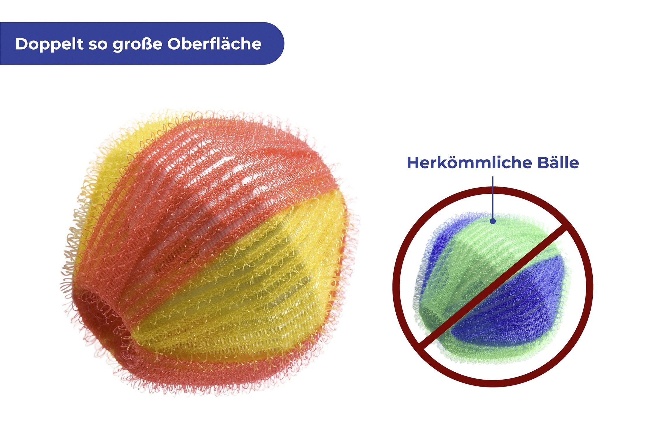 Maximex Wäschekugel »Modell Flusenschreck Jumbo«, (Set, 6 St.), extra-große Wäschebälle für die Waschmascchine, sammeln Flusen & Haare
