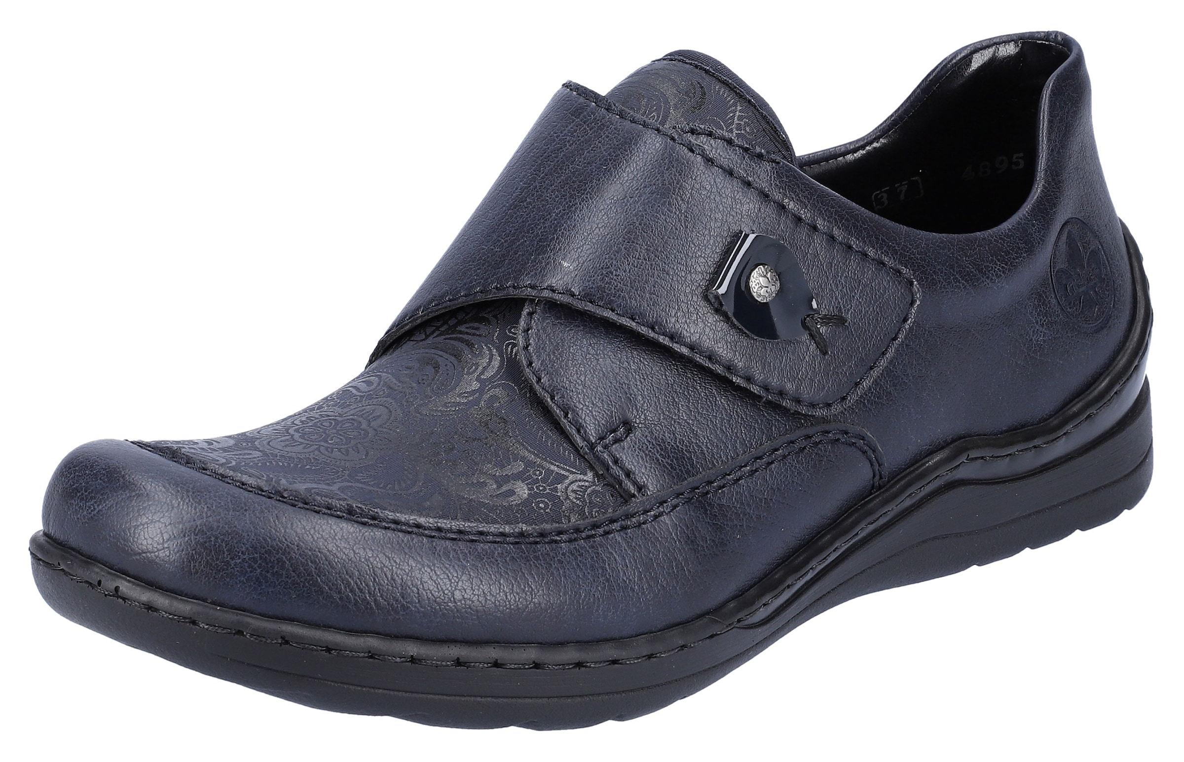 Rieker Klettschuh mit dezentem Paisley-Muster