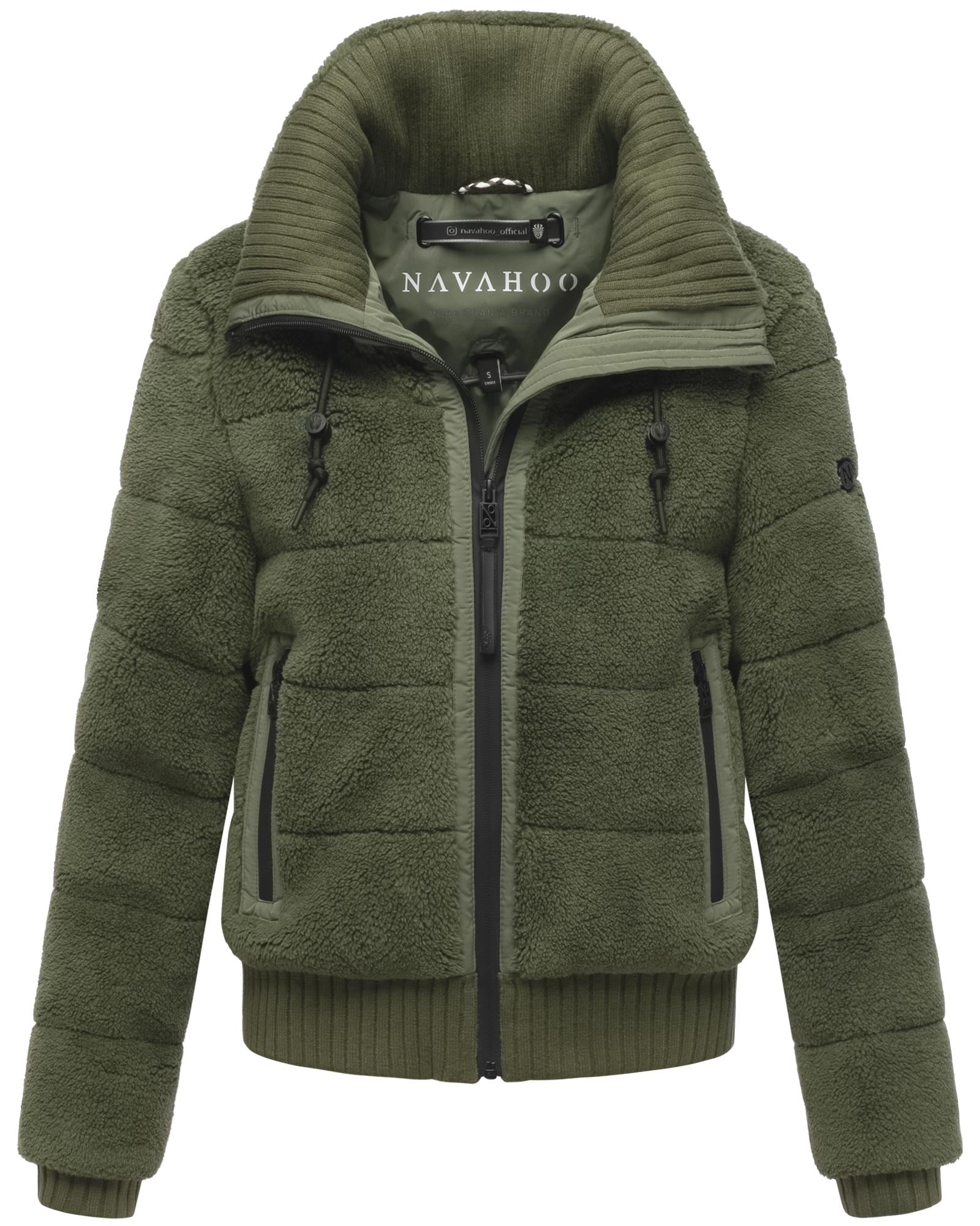 Navahoo Plüschjacke »Schneepuder 14«, warme Damen Teddyjacke für den Winter