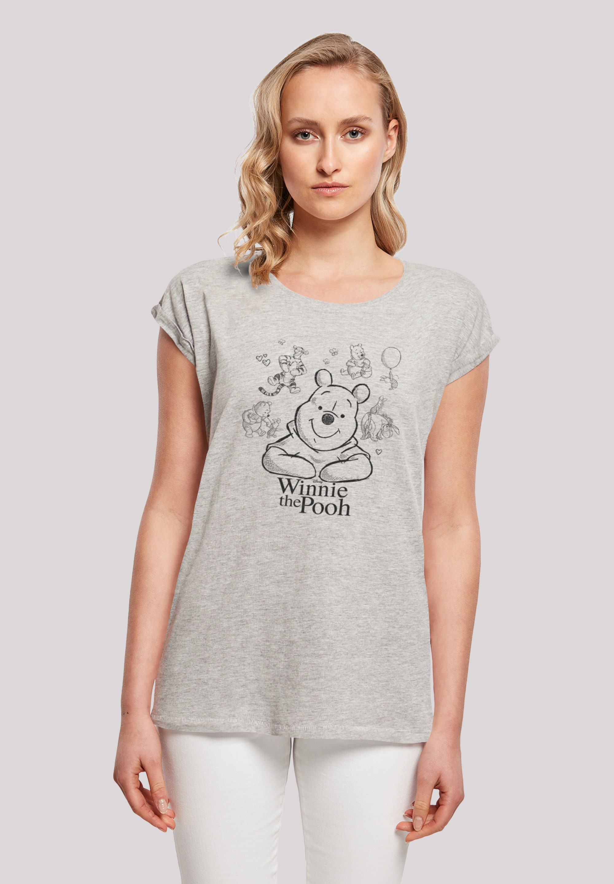 F4NT4STIC T-Shirt »Winnie Puuh Der Bär Collage Sketch«, Print
