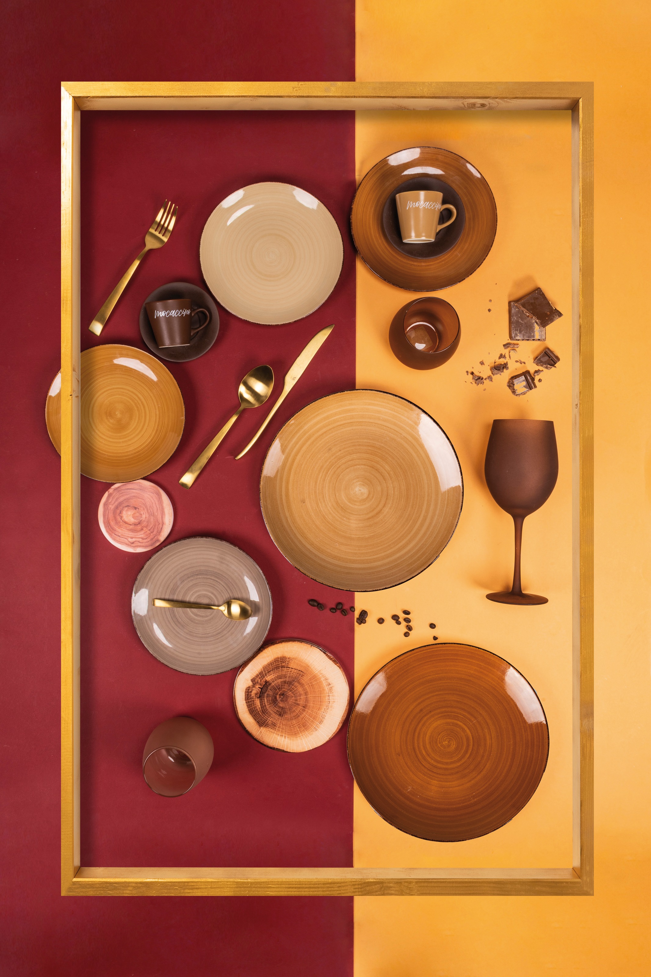 Villa d'Este Teller-Set »Geschirr-Set Baita Chocolate«, (Set, 18 tlg.), Service, Tafelservice