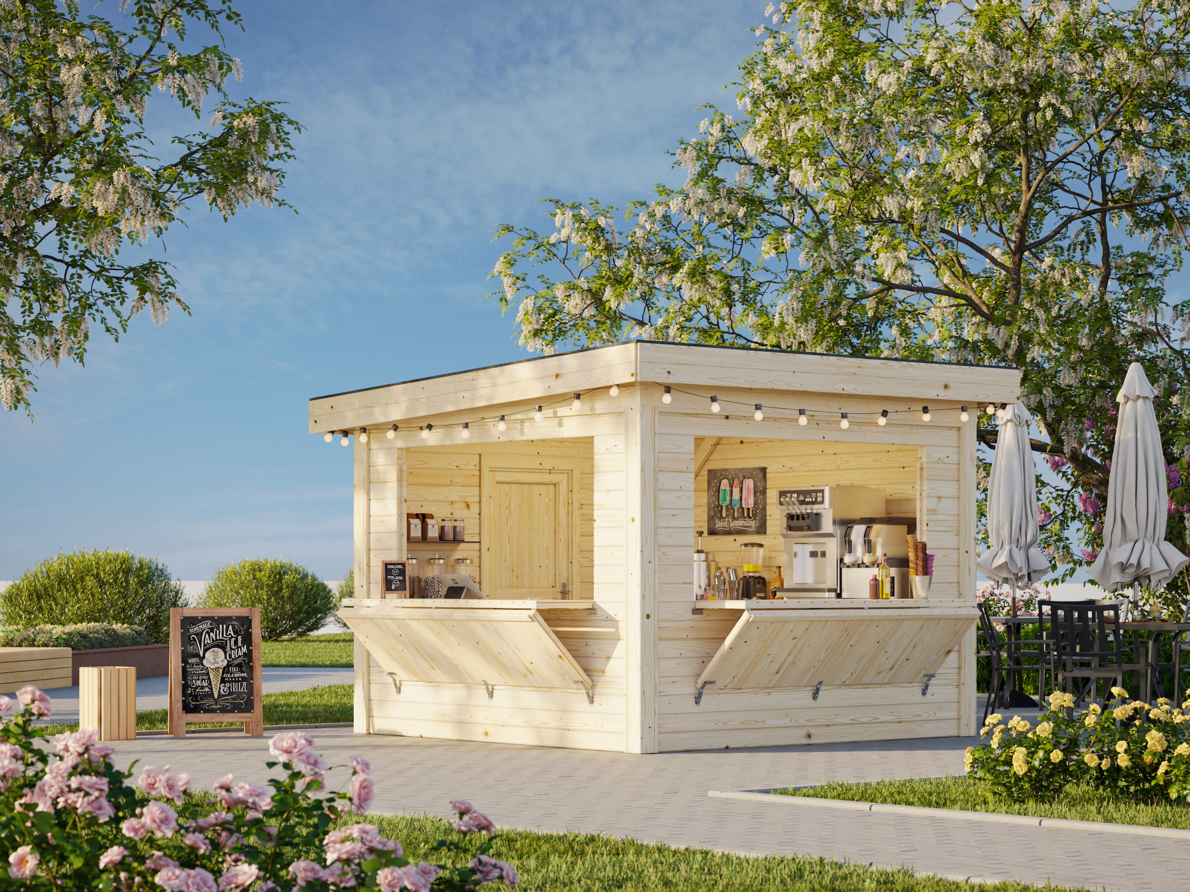 Palmako Holzpavillon »Lenna 8,3 m² Set 305« BxTxH: 340x340x245 cm