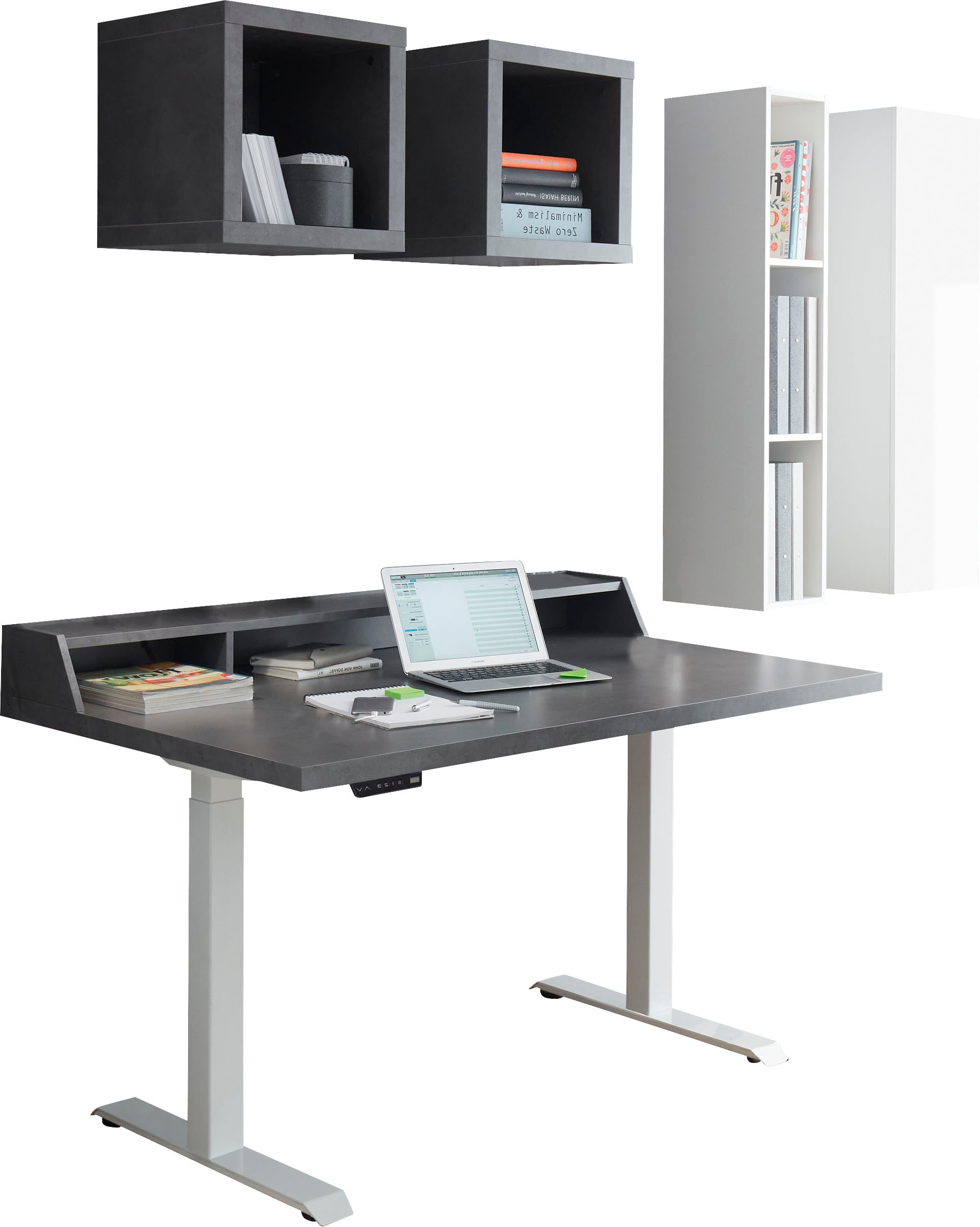 Büro-Set »Big System Office«, (6 tlg.), Schreibtisch höhenverstellbar