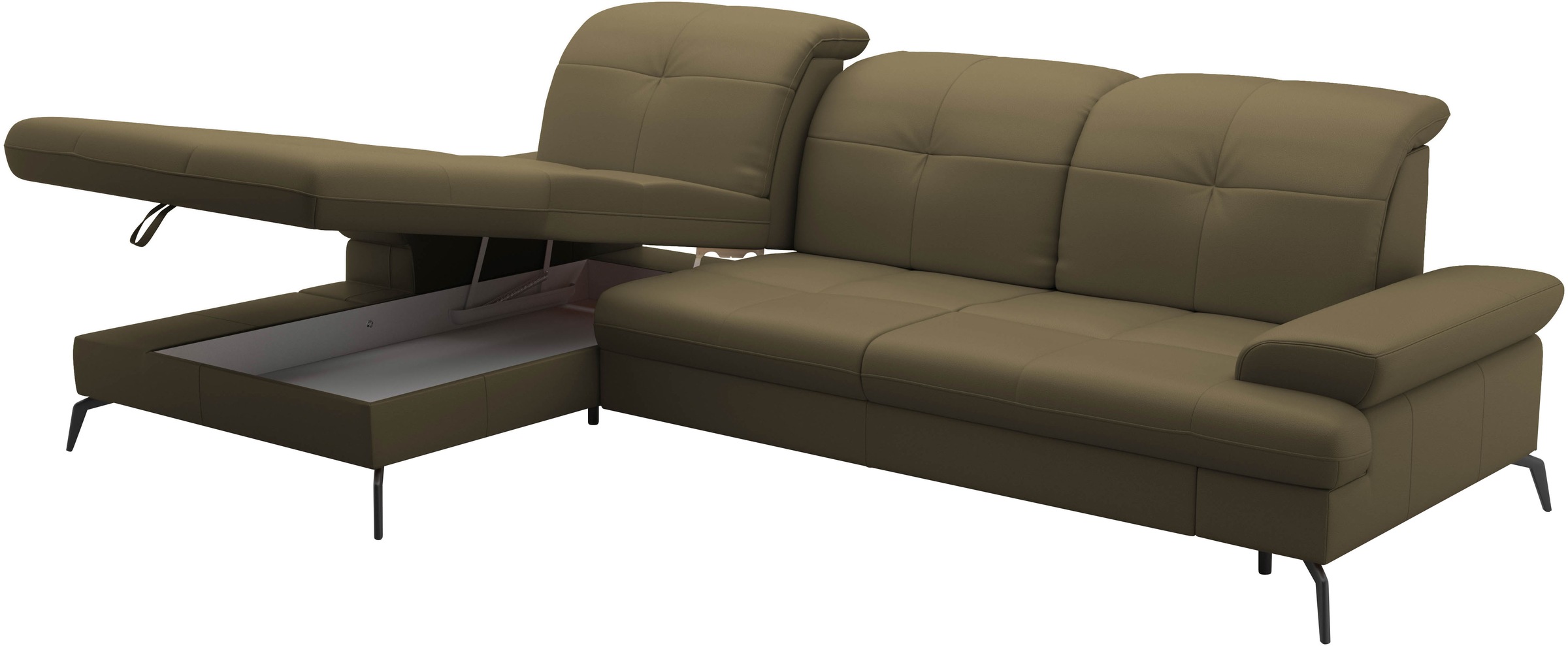 sit&more Ecksofa »Amica, L-Form, inkl. Sitztiefenverstellung & Armteilverstellung«, wahlweise mit Bettfunktion, Bettkasten und Kopfteilverstellung