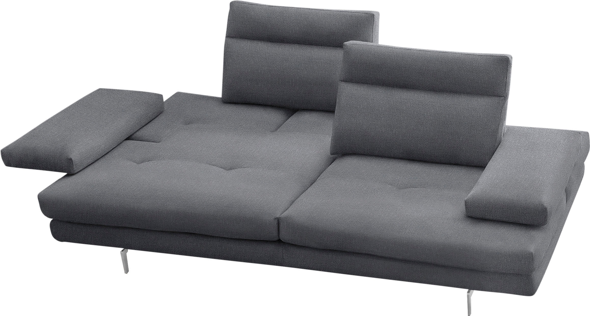 CALIA ITALIA 3-Sitzer »Toby Wing, Designsofa mit hohem Sitzkomfort, bequem und elegant«, inklusive Sitztiefenverstellung, Füße in Chrom glänzend