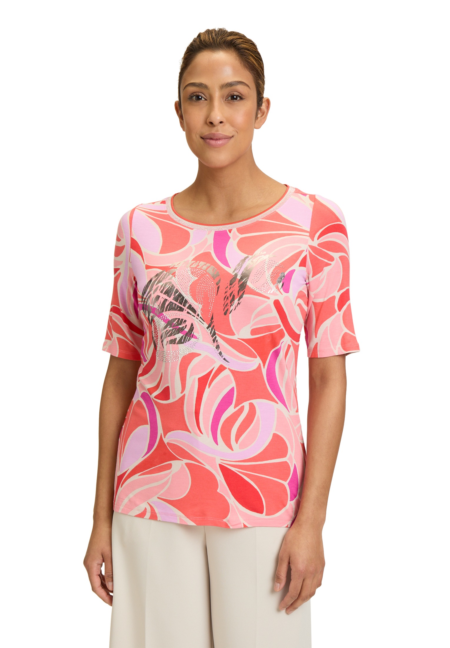 Betty Barclay Kurzarmshirt "Betty Barclay Damen Printshirt mit Schmuckstein günstig online kaufen
