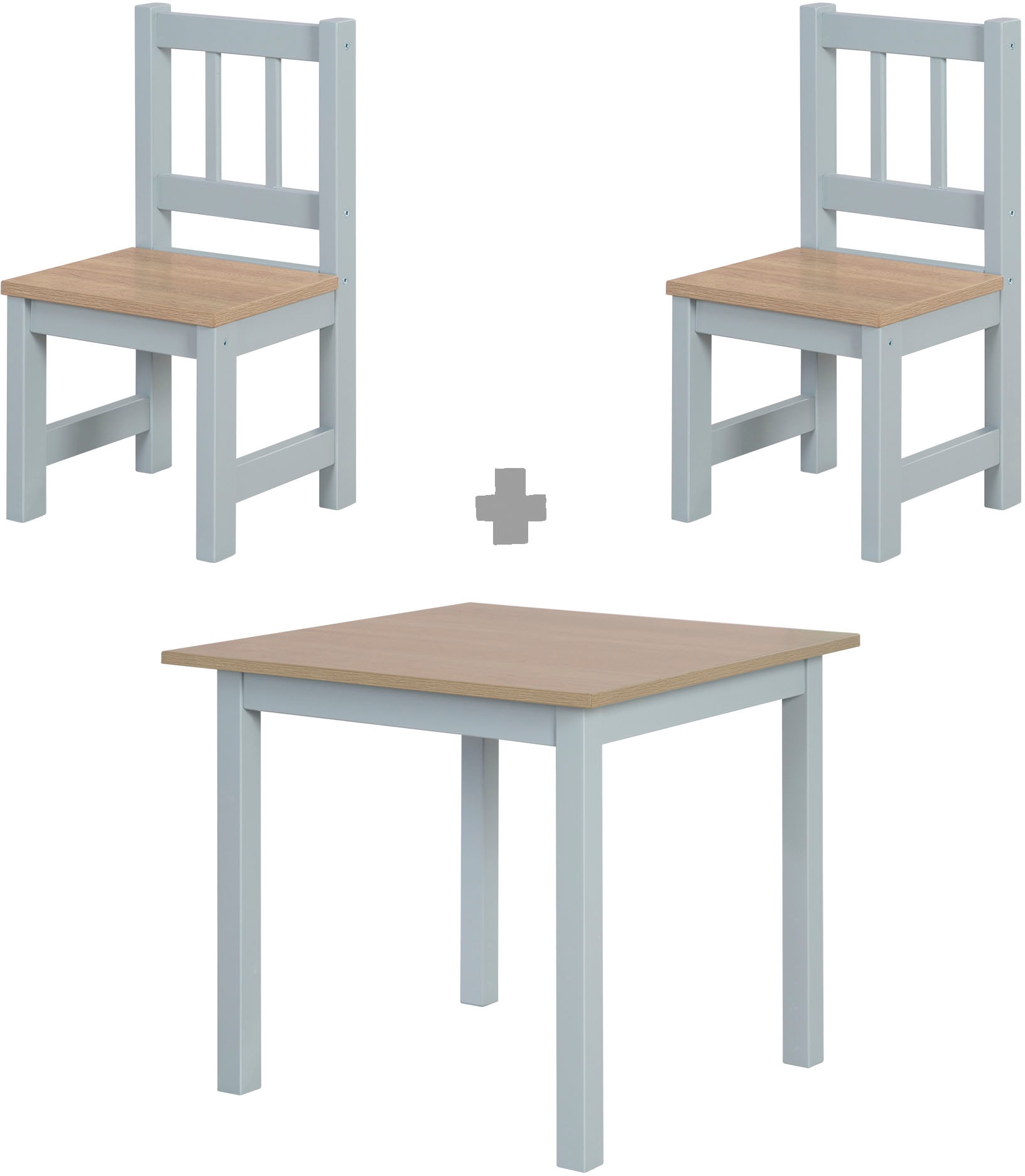 roba® Kindersitzgruppe »Woody, Holzdekor/taupe«, (3 tlg.) | BAUR