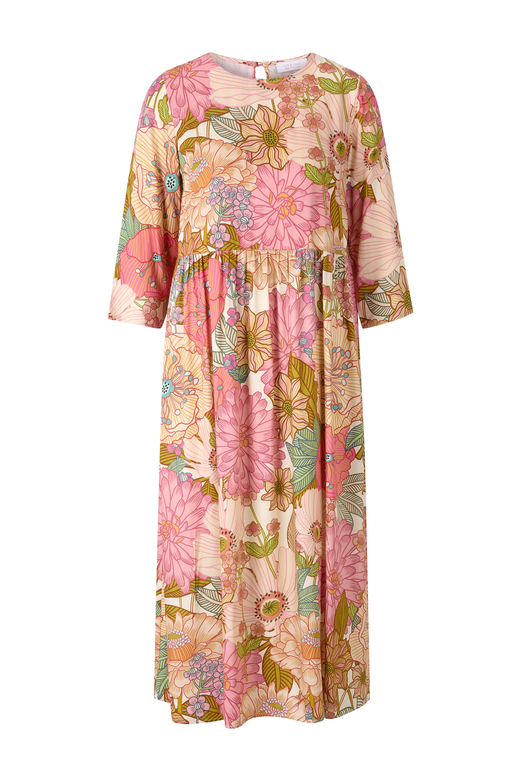 RICHROYAL Midikleid, Mit Rundhalsausschnitt