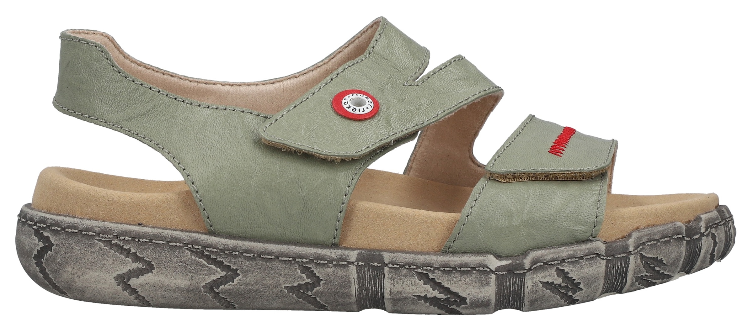 Rieker Sandale  Sommerschuh, Klettsandale mit Ziernaht