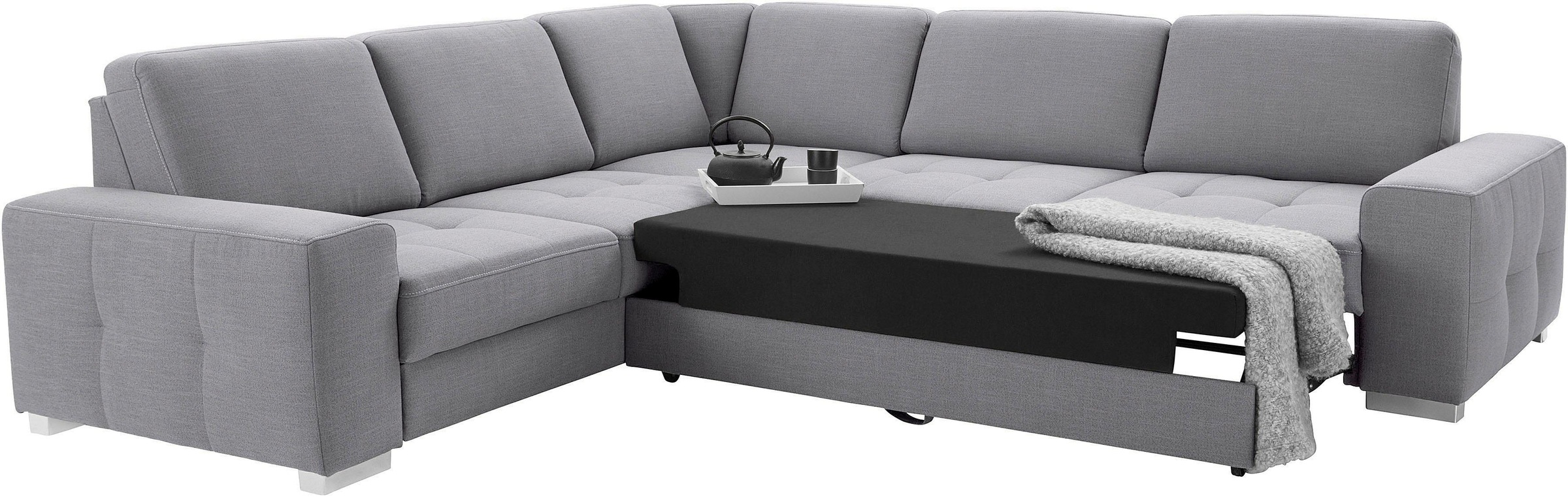 Thumbnail - sit&more Ecksofa "Santorini L-Form", mit Federkern und Sitztiefenverstellung, wahlweise mit Bettfunktion