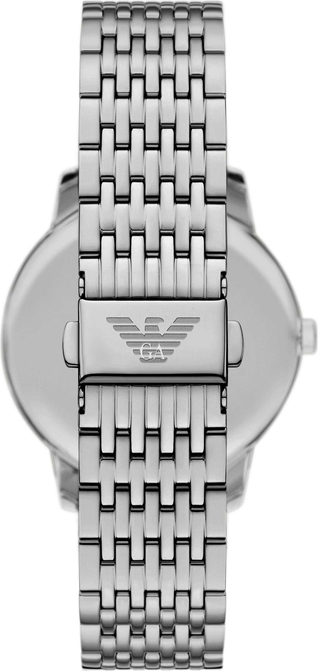 Emporio Armani Quarzuhr, Armbanduhr, Damenuhr, Herrenuhr, Edelstahlarmband, analog, Tag