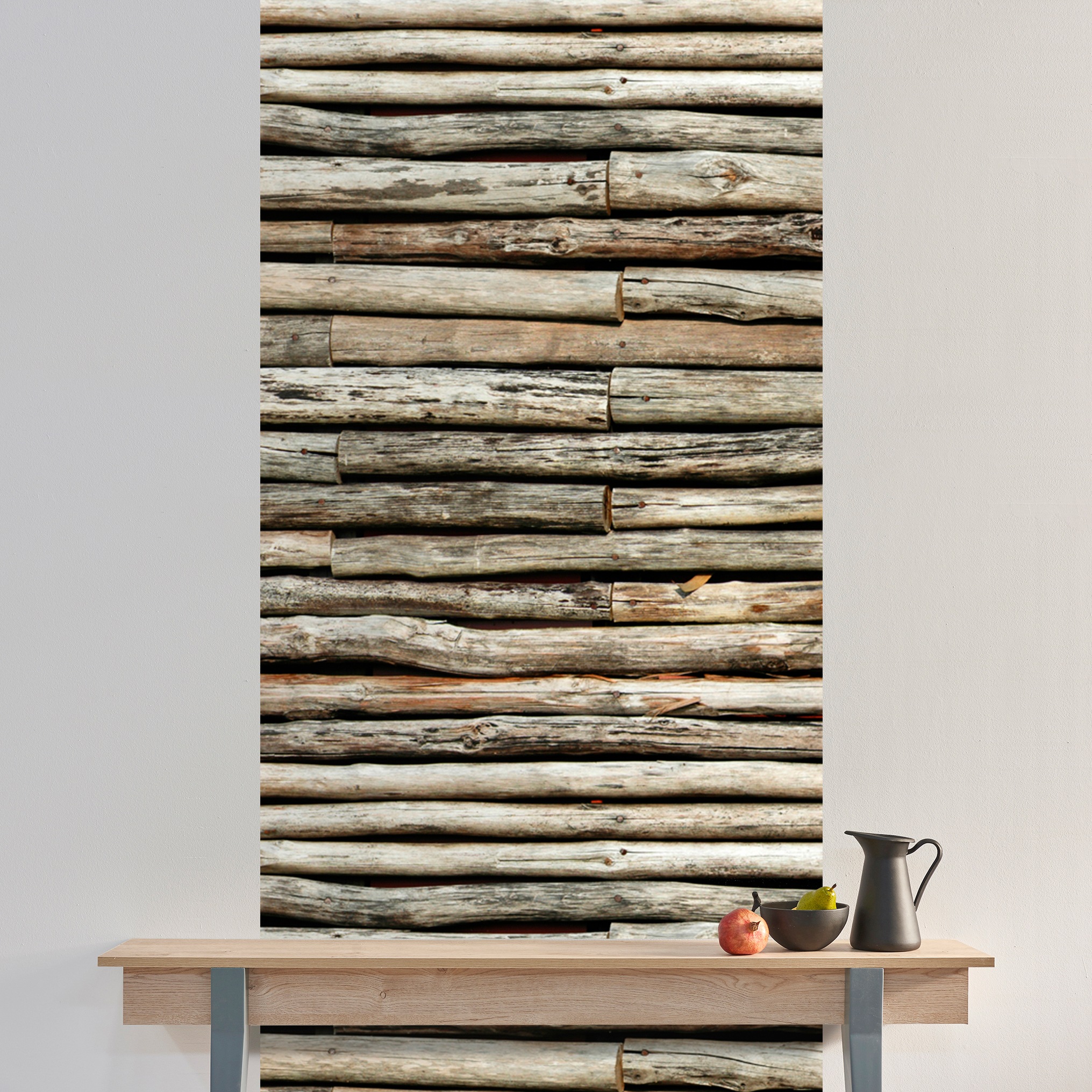 queence Vinyltapete »Faustus«, bedruckt-Motiv-gemustert-Holz-Retro, 90x250cm, selbstklebend, kinderleichte Anbringung, Sticker