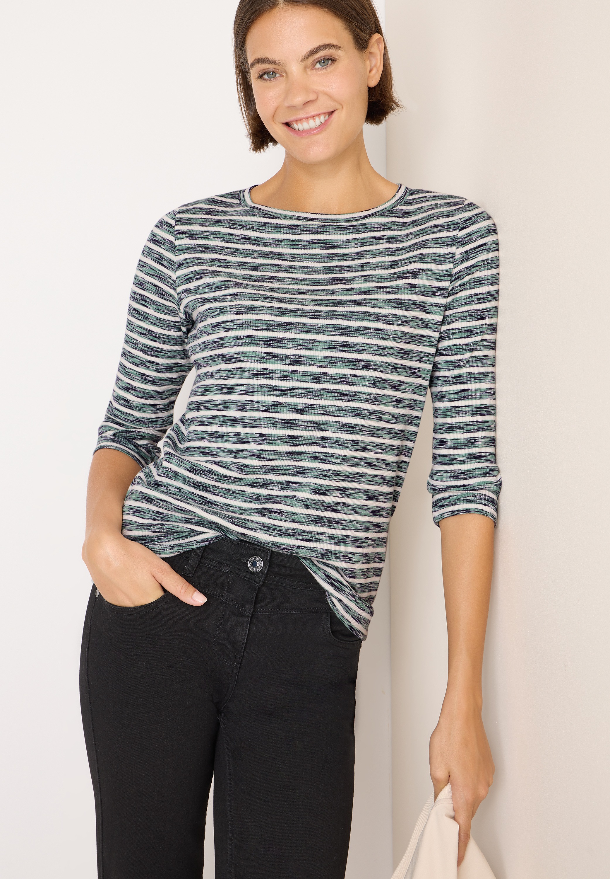 Cecil 3/4-Arm-Shirt aus Baumwolle mit Stretchante
