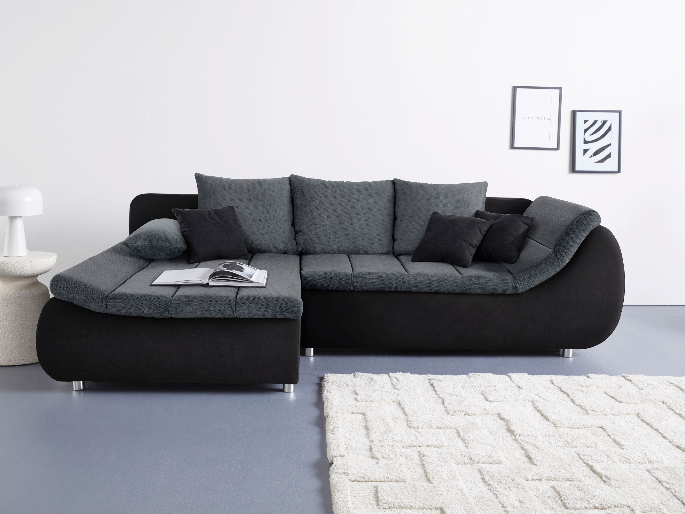 INOSIGN Ecksofa "Imola, elegant und modern, aktuelle Steppung im Sitz, bequ günstig online kaufen