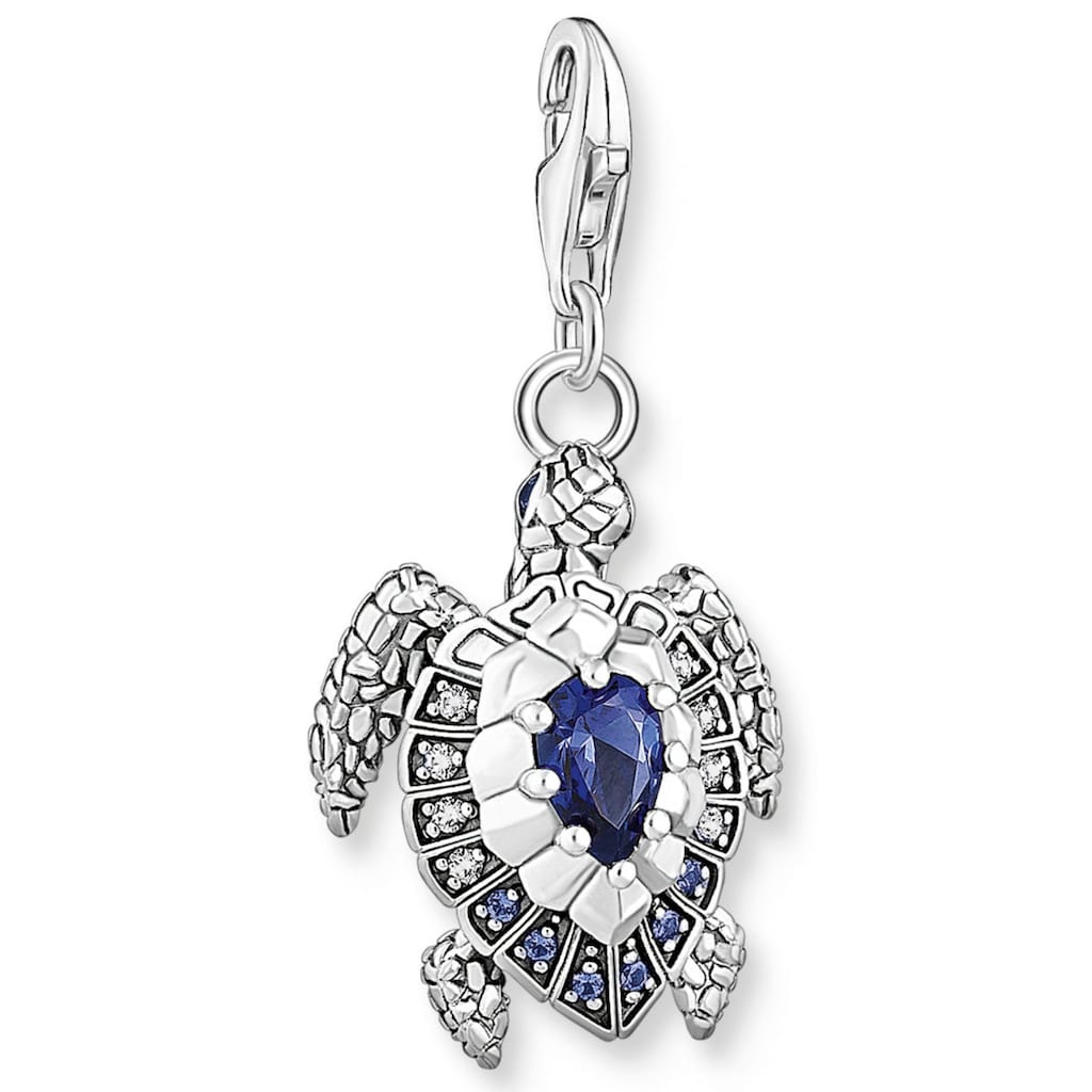 THOMAS SABO Charm-Einhänger »Schildkröte mit blauen Steinen, 1897-667-1«, mit Glas-Keramik Stein