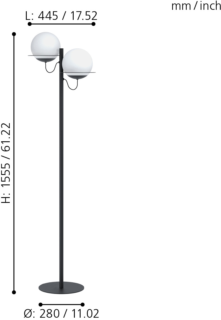 EGLO Stehlampe »SABALETE«, 2 flammig-flammig