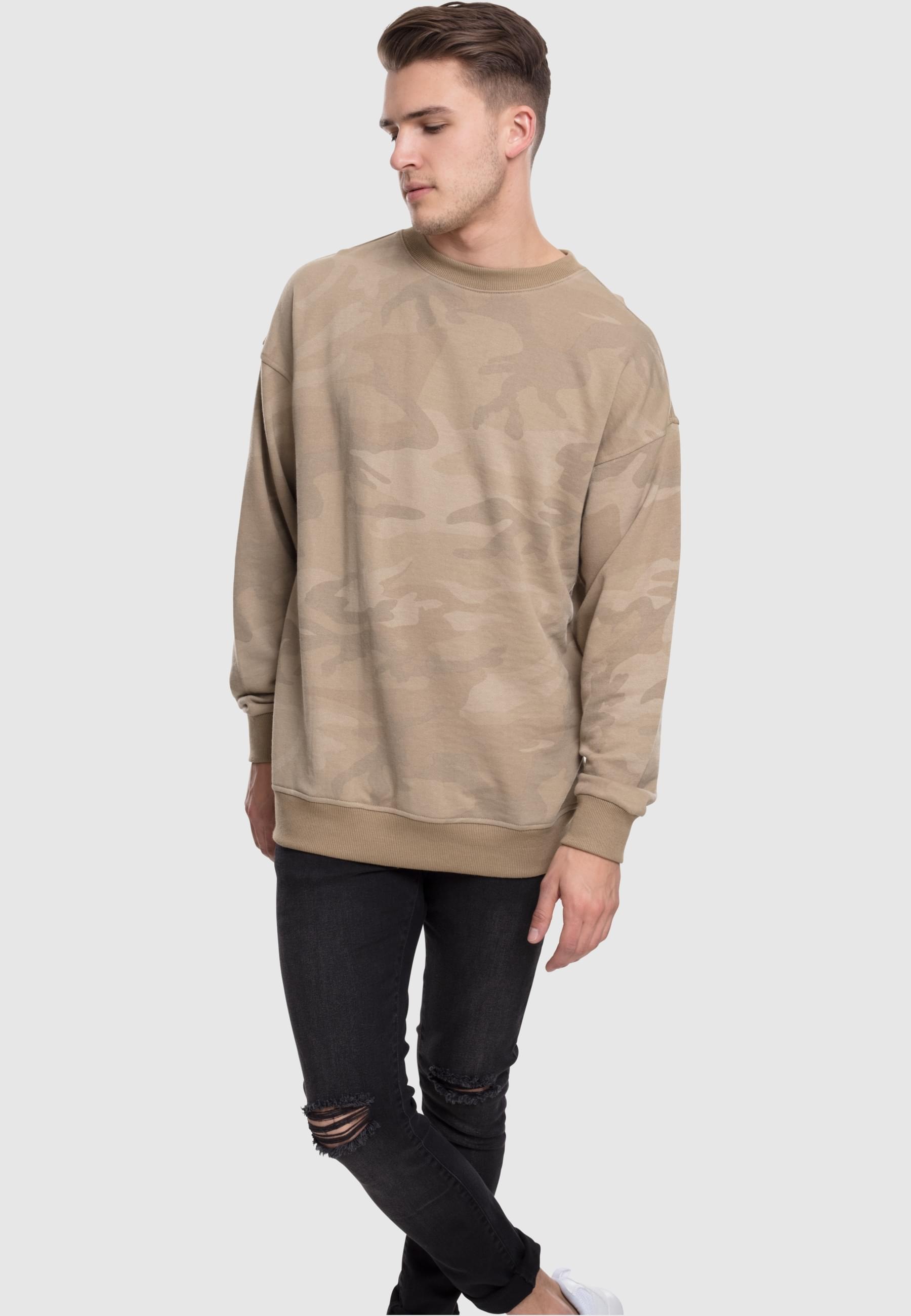 URBAN CLASSICS Rundhalspullover »Urban Classics Herren Camo Crewneck«, (1 tlg.)