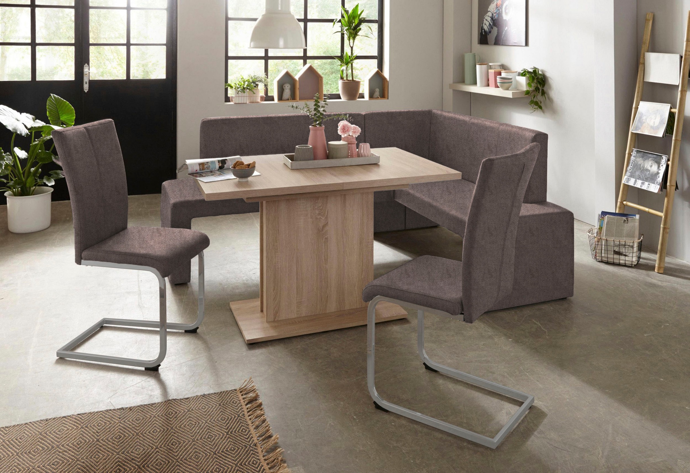 Home affaire Freischwinger »Alex«, (Set), 2 St., Microfaser 2, Stuhl belastbar bis 120 Kg, Gestell im Chrom-Look
