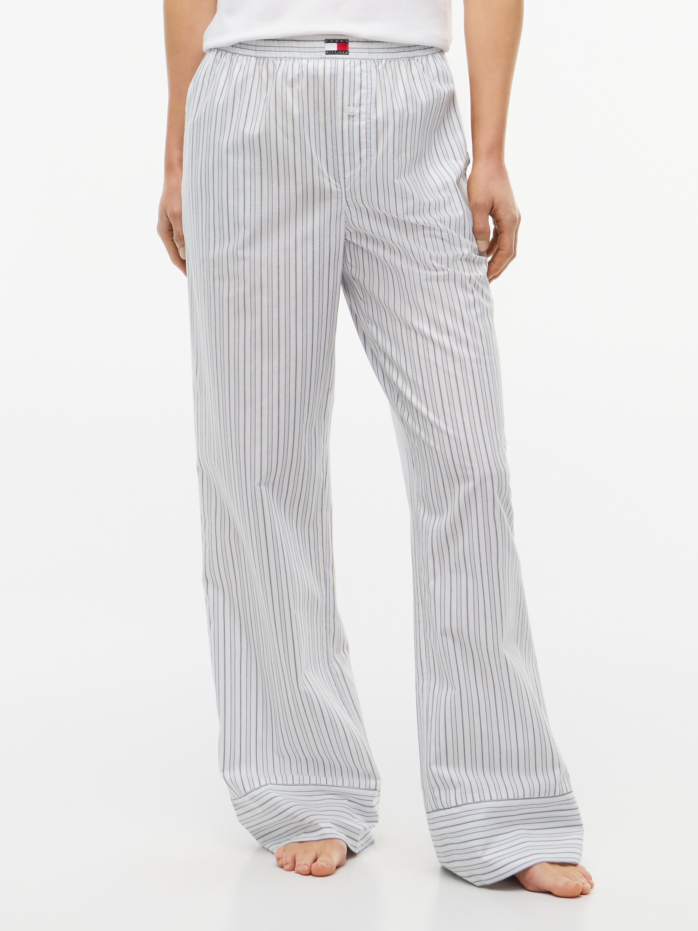 Tommy Hilfiger Underwear Pyjamahose "POPLIN STRIPE PANTS" mit Elastikbund mit Label-Aufnäher