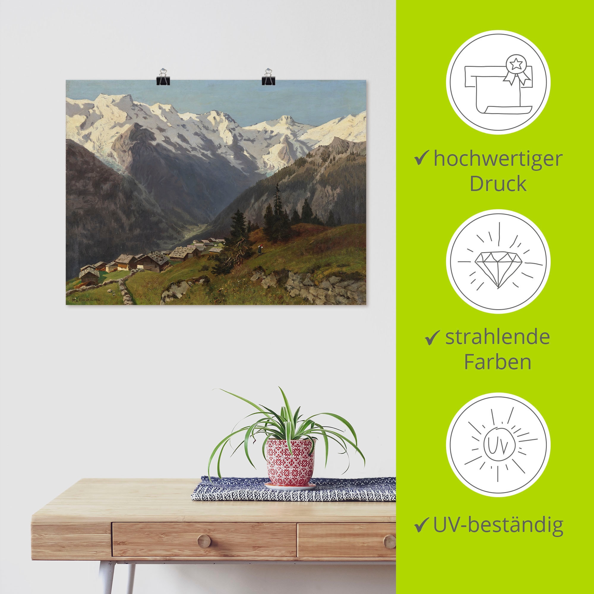 Artland »Mürren im Berner Oberland, Schweiz. 1913« Berge & Alpenbilder 1 Stk. tlg. ohne Rahmen