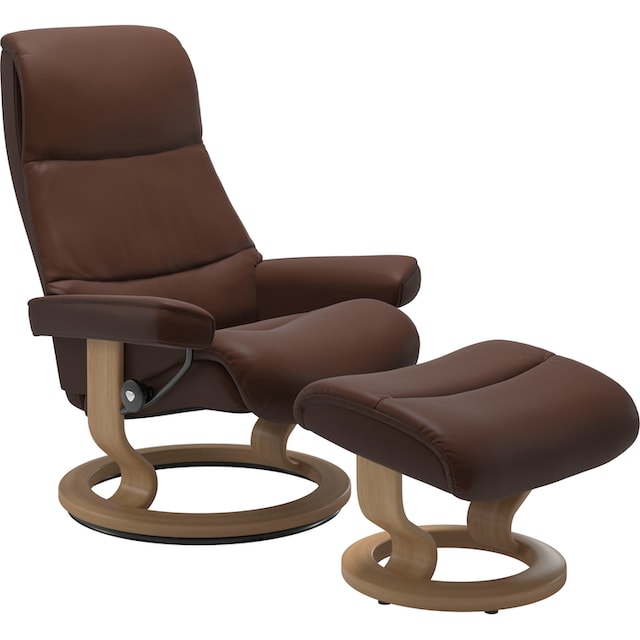 Stressless® Relaxsessel »View«, (Set, Relaxsessel mit Hocker), mit Classic  Base, Größe M,Gestell Eiche bestellen | BAUR