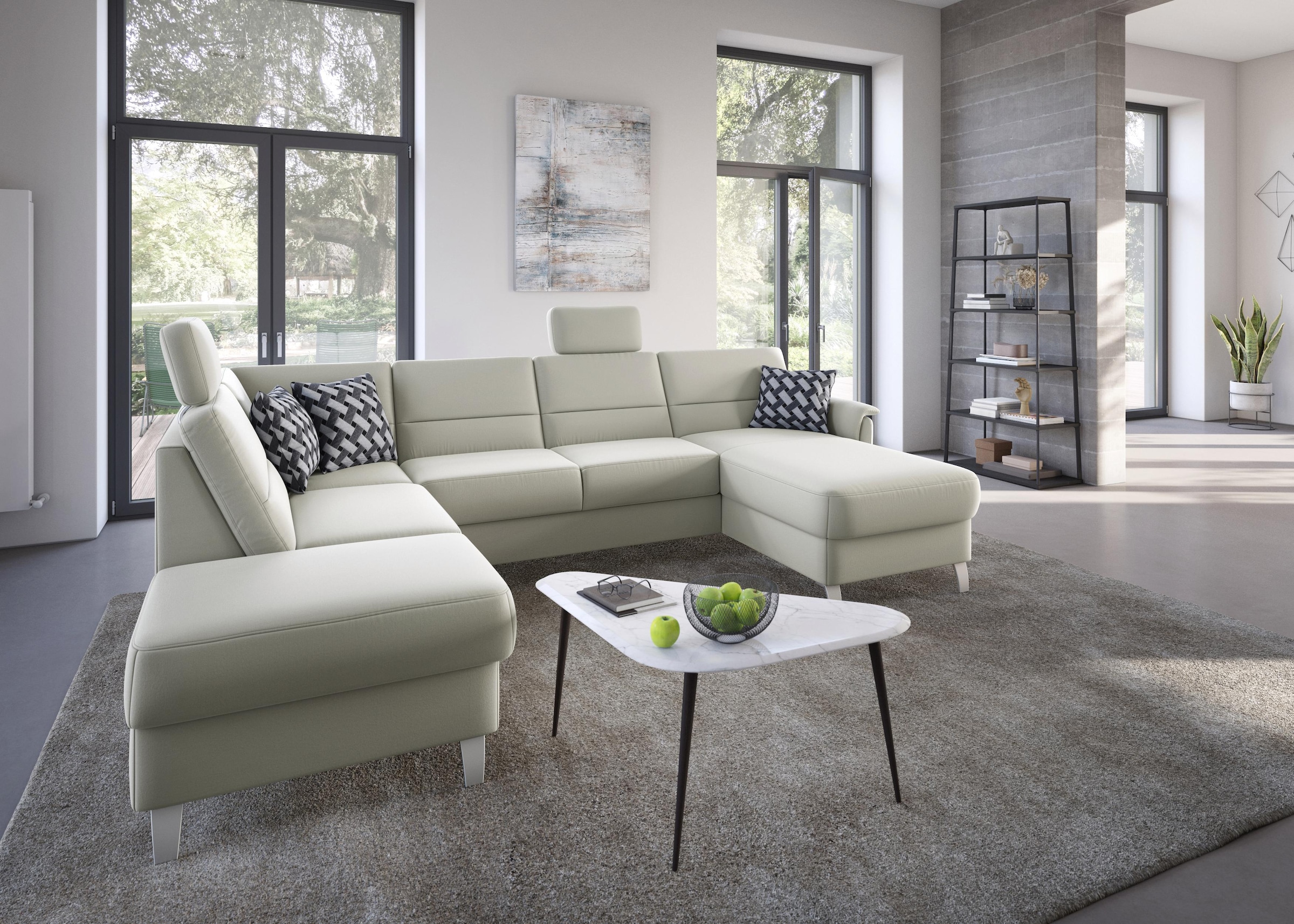 sit&more Wohnlandschaft »Palmera U-Form«, Federkern, wahlweise mit Bettfunktion und mit/ohne Stauraum