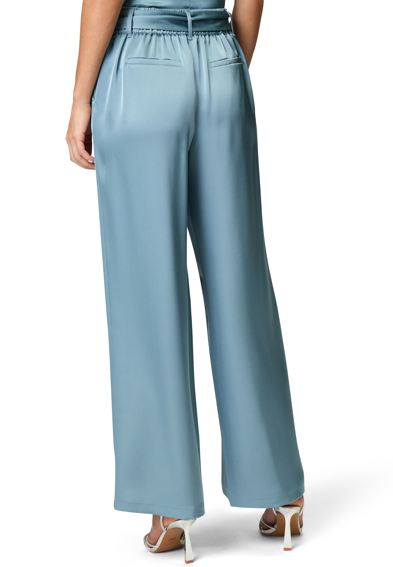 Zero Stoffhose »zero Satin-Hose mit Bindegürtel 30 Inch«, Bindedetail