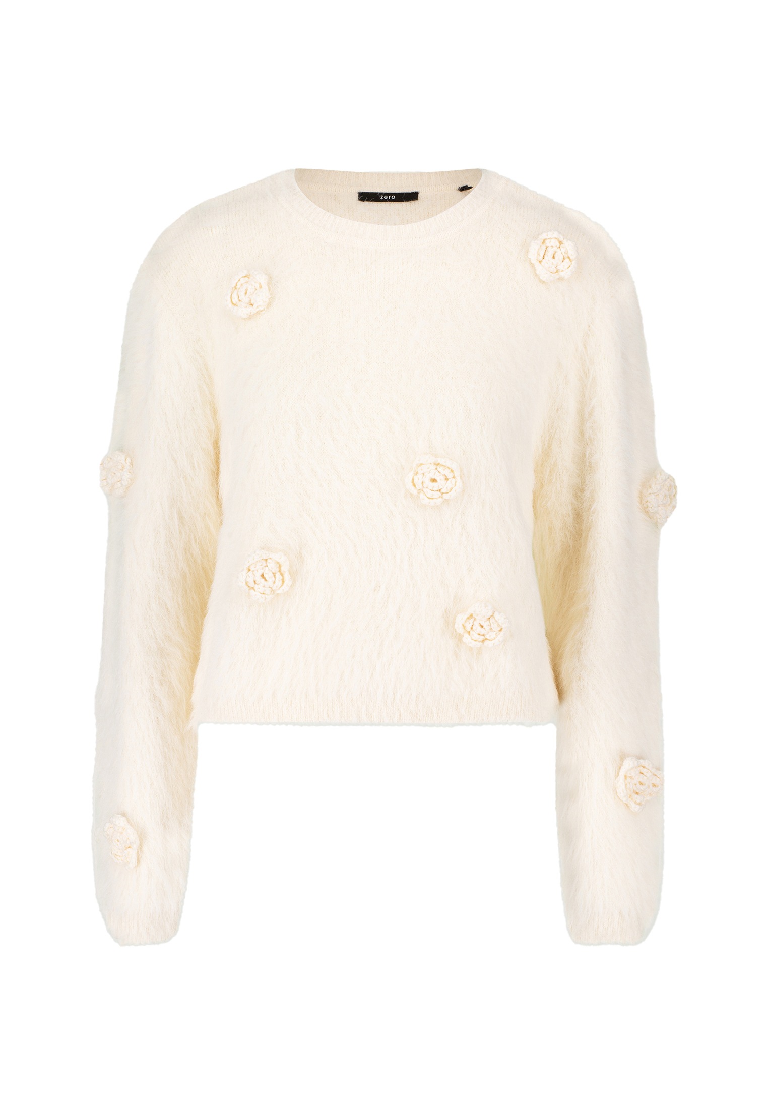 Zero Strickpullover »zero Strickpullover mit Blumen«, (1 tlg.), weiteres Detail