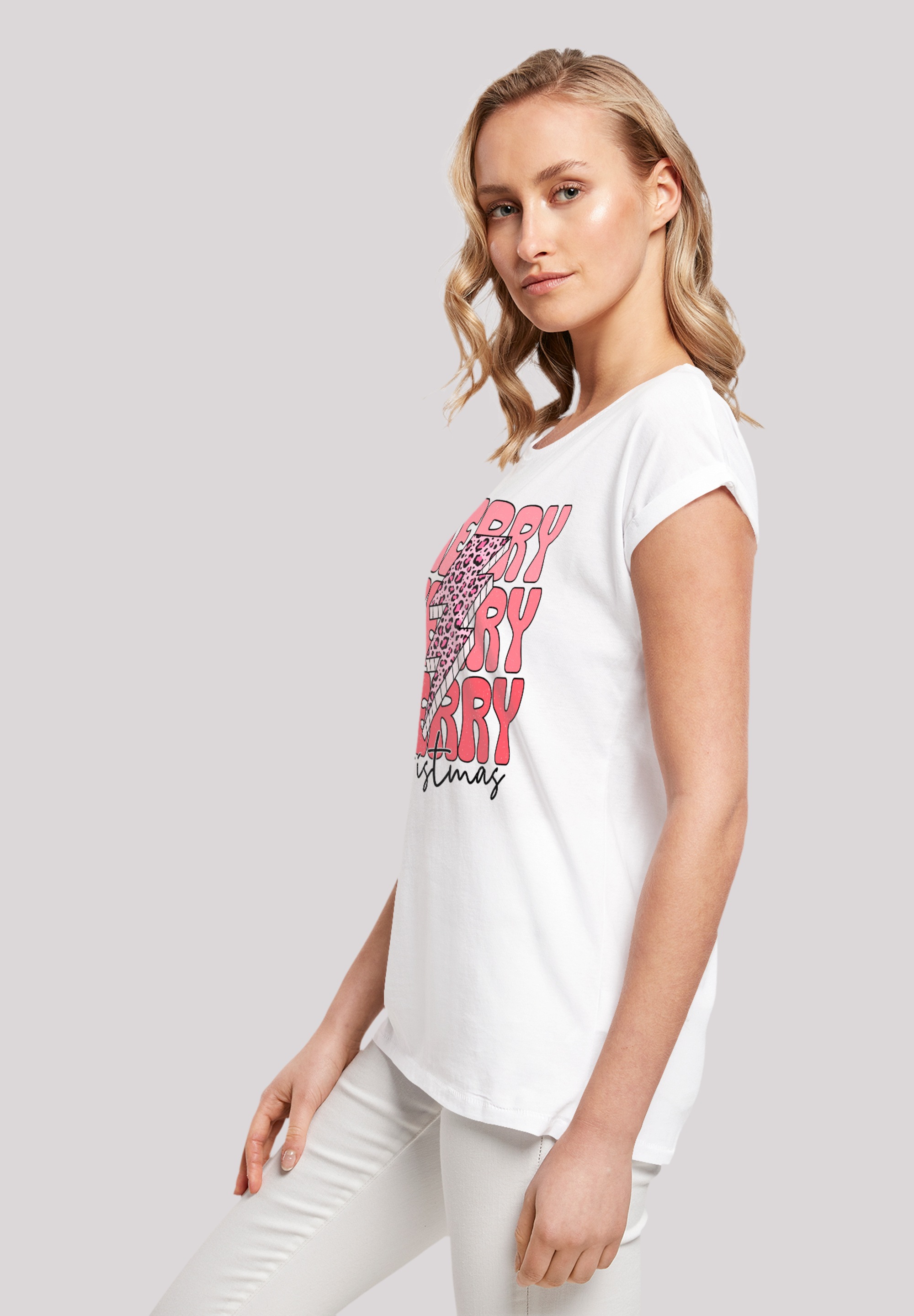 F4NT4STIC T-Shirt »Merry Weihnachten Print Leo Print«, Premium Qualität, Weihnachts-Kollection