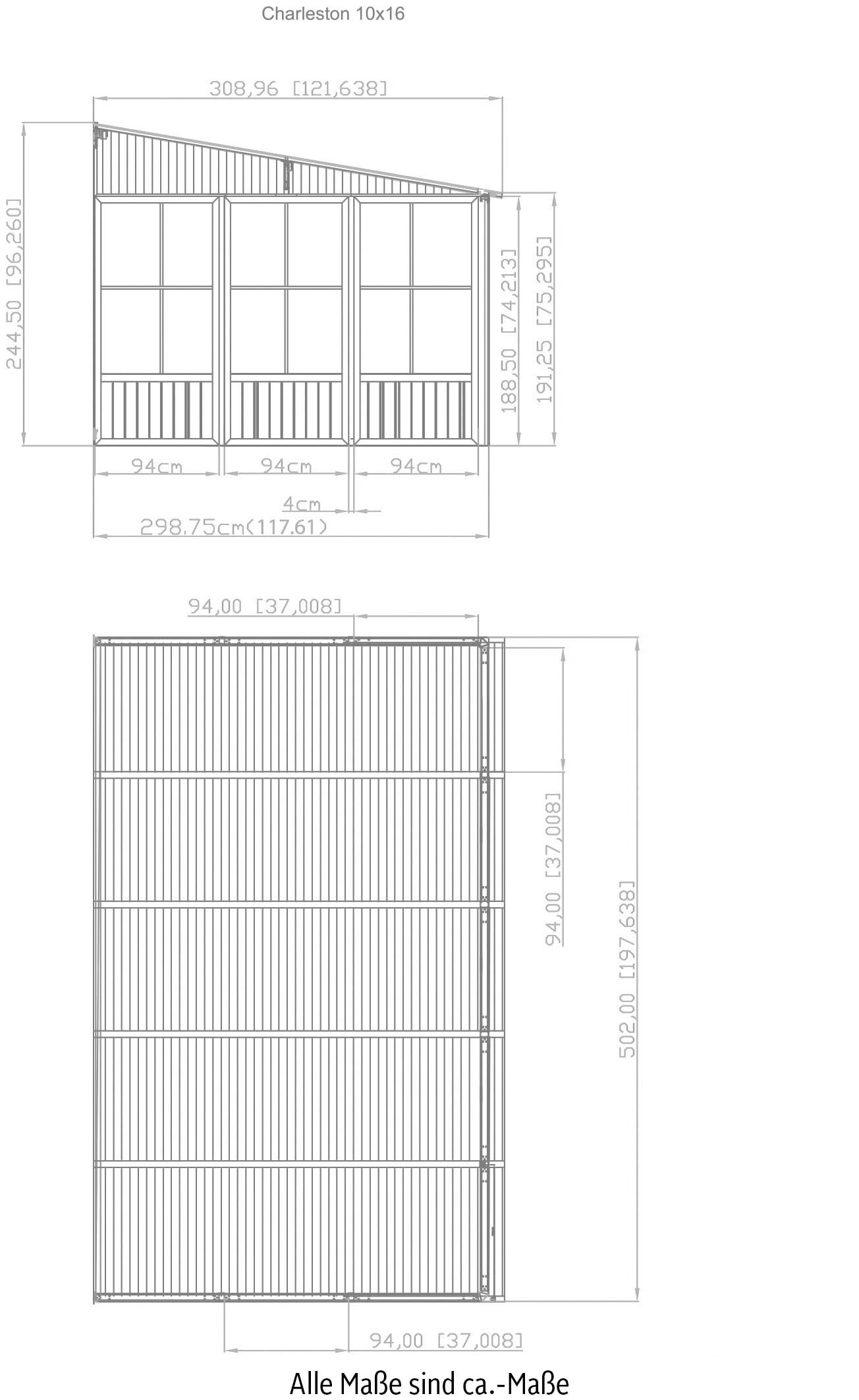 Sojag Terrassendach »Mural 10x16«, Schneelast bis 150 kg/m²