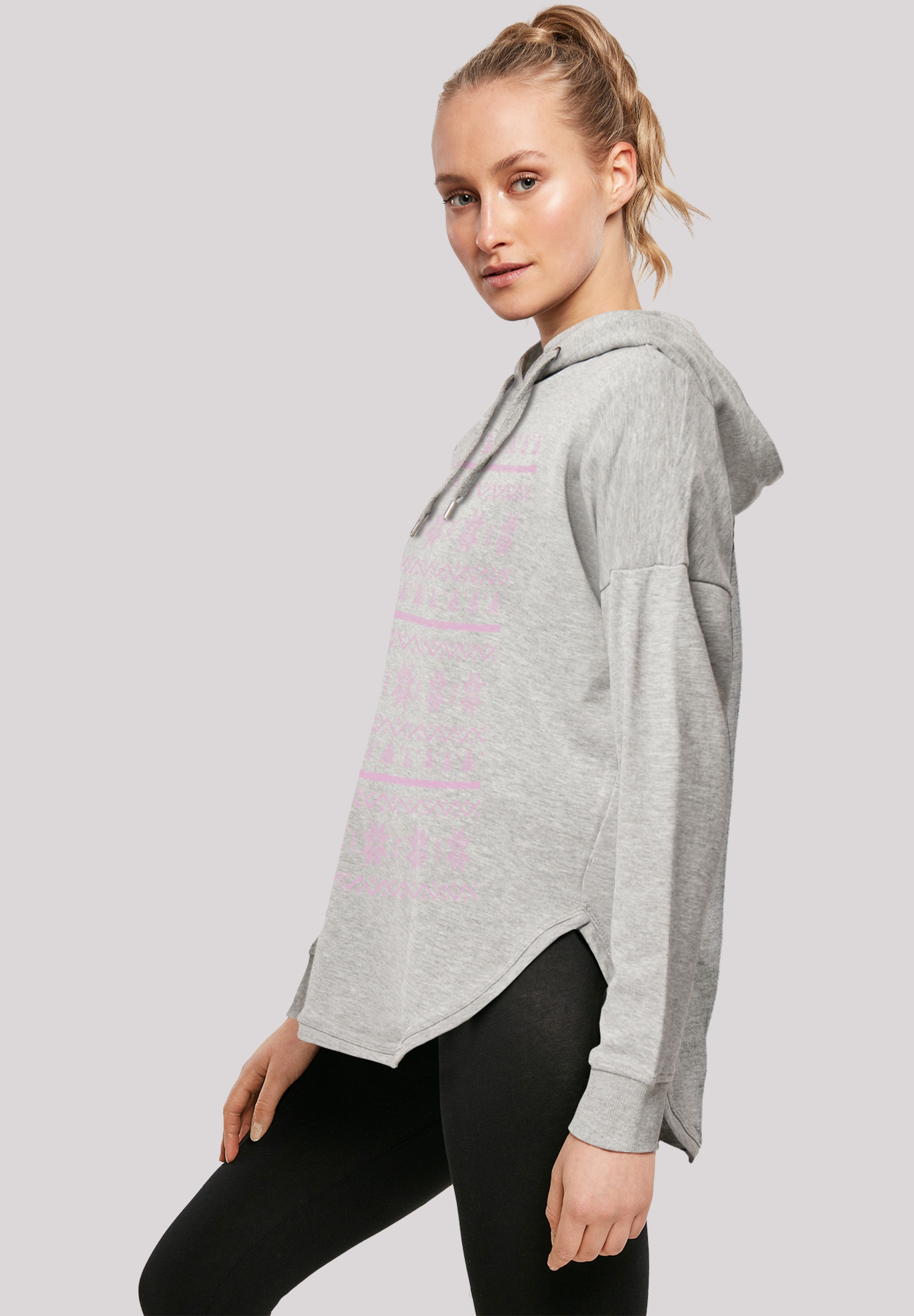 F4NT4STIC Kapuzenpullover »Scandinavian Rosa Muster Weihnachten«, Print