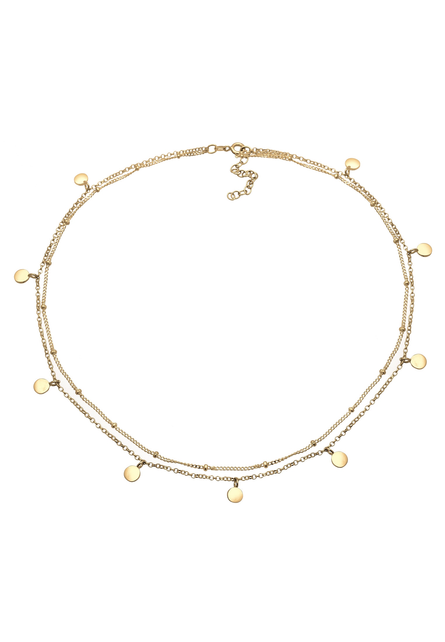 Elli Collier »Choker Layer Look Kugelkette Plättchen 925 Silber«