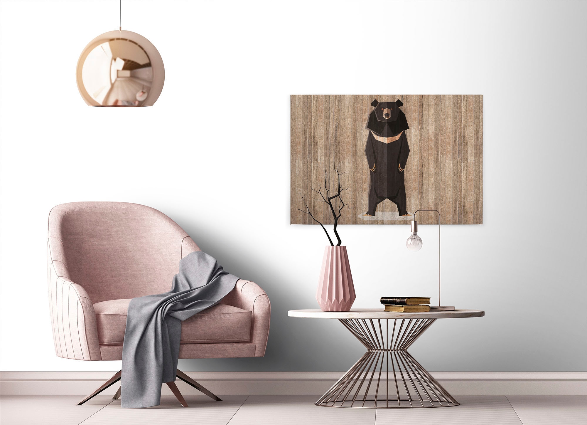 A.S. Création Leinwandbild »born to be wild«, Kunst-Tiere-Kinder, (1 St.), Keilrahmen Bild Holzoptik Tiere Leinwand-Bild Wohnzimmer modern Kinder