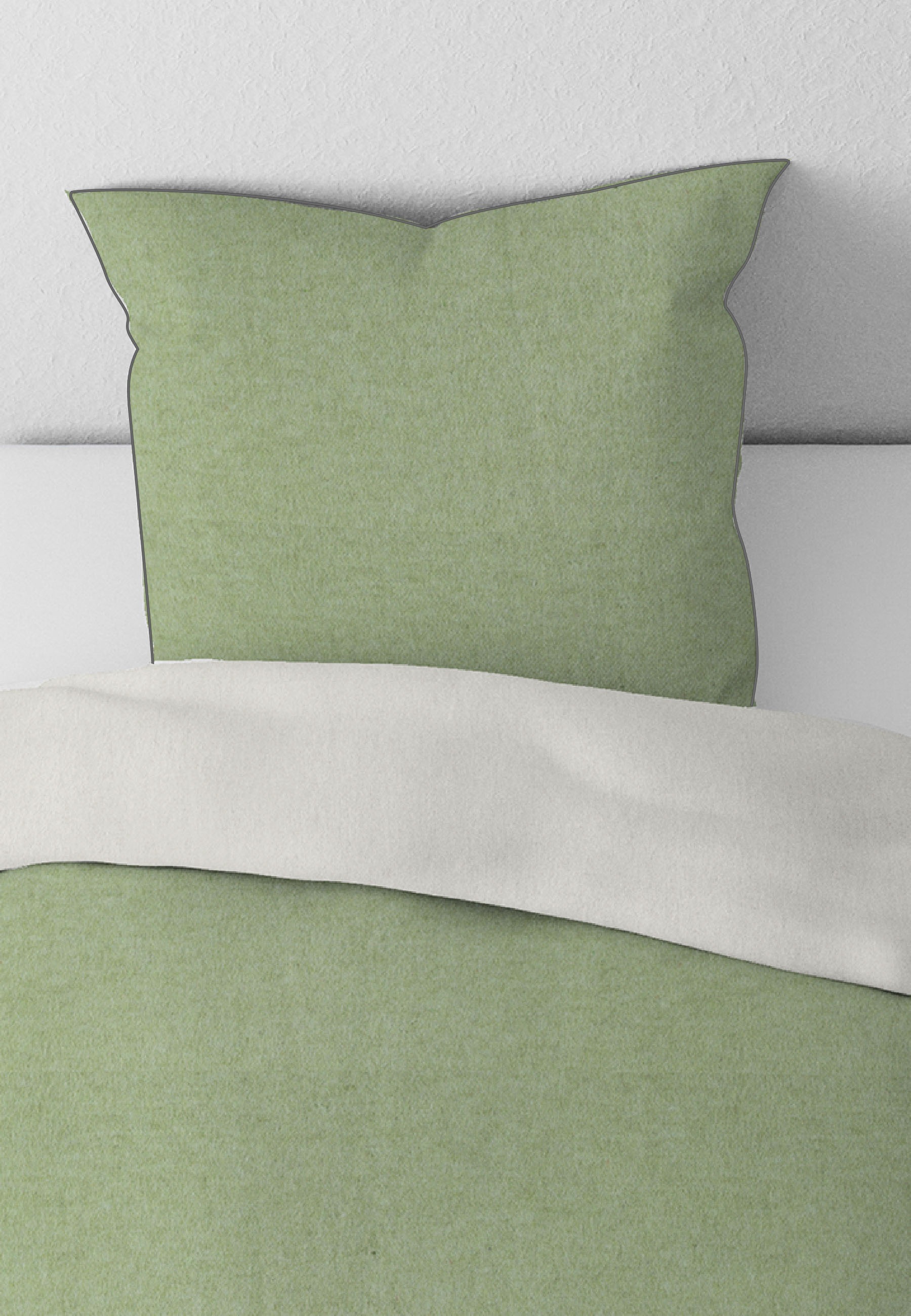 Biberna Kissenbezug "Hermal Flanell mit Reißverschluss, Melange-Optik, Wend günstig online kaufen