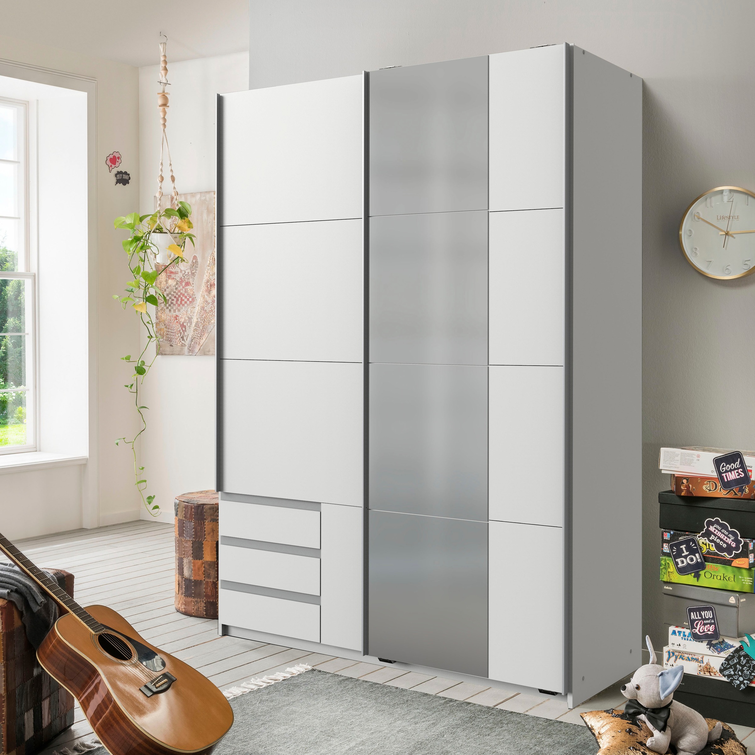 Wimex Schwebetürenschrank "Emden moderner Kleiderschrank mit Spiegel und Sc günstig online kaufen