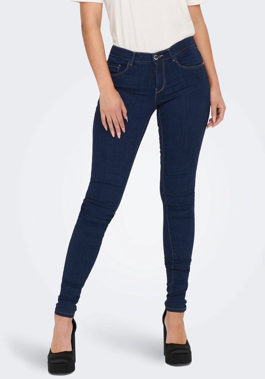 ONLY Skinny-fit-Jeans "ONLRAIN LIFE REG SKINNY DNM", mit Gürtelschlaufen günstig online kaufen