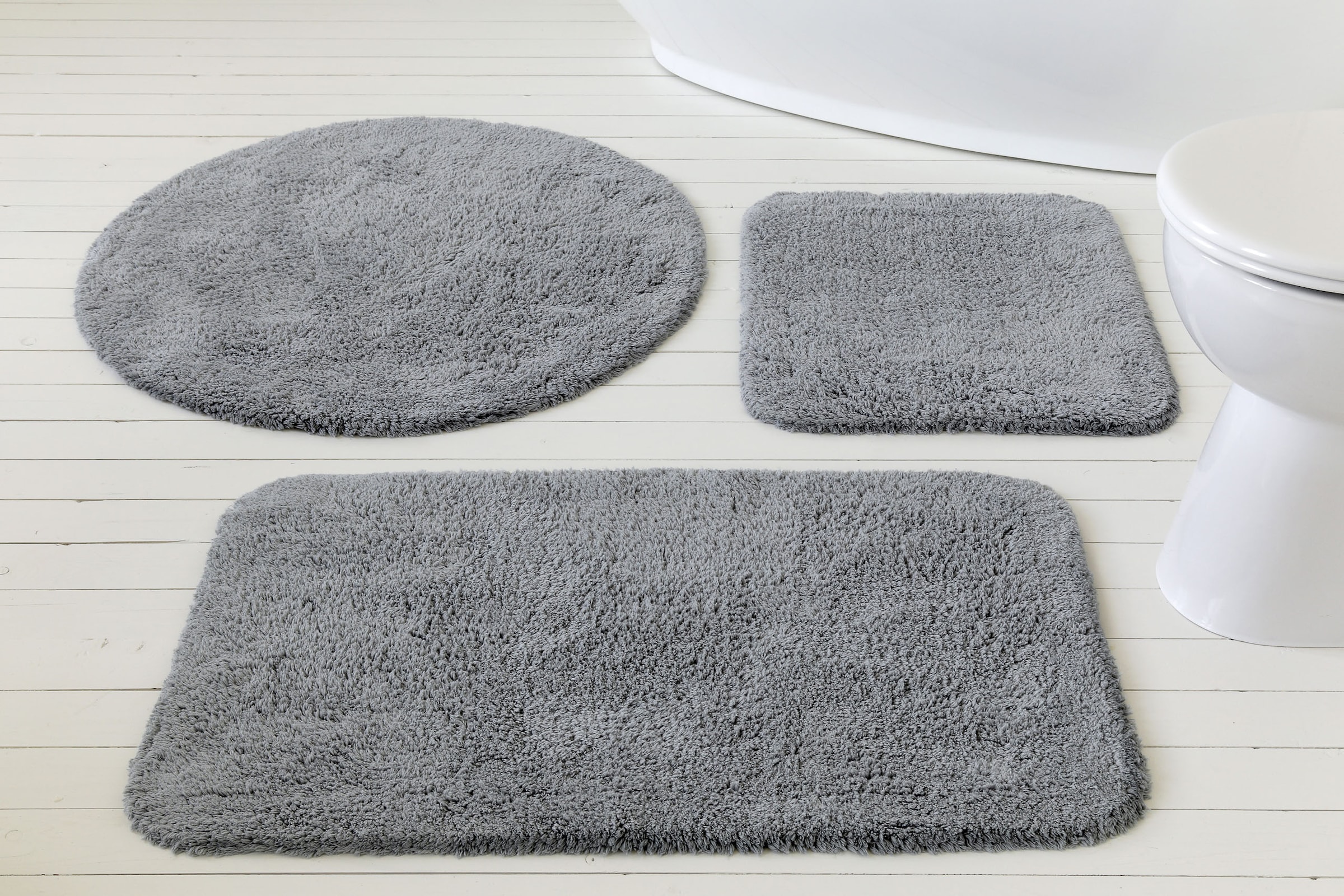 my home Badematte »Kian«, fußbodenheizungsgeeignet, Badvorleger, Badteppich aus 100%Baumwolle, weich, waschbar, saugfähig