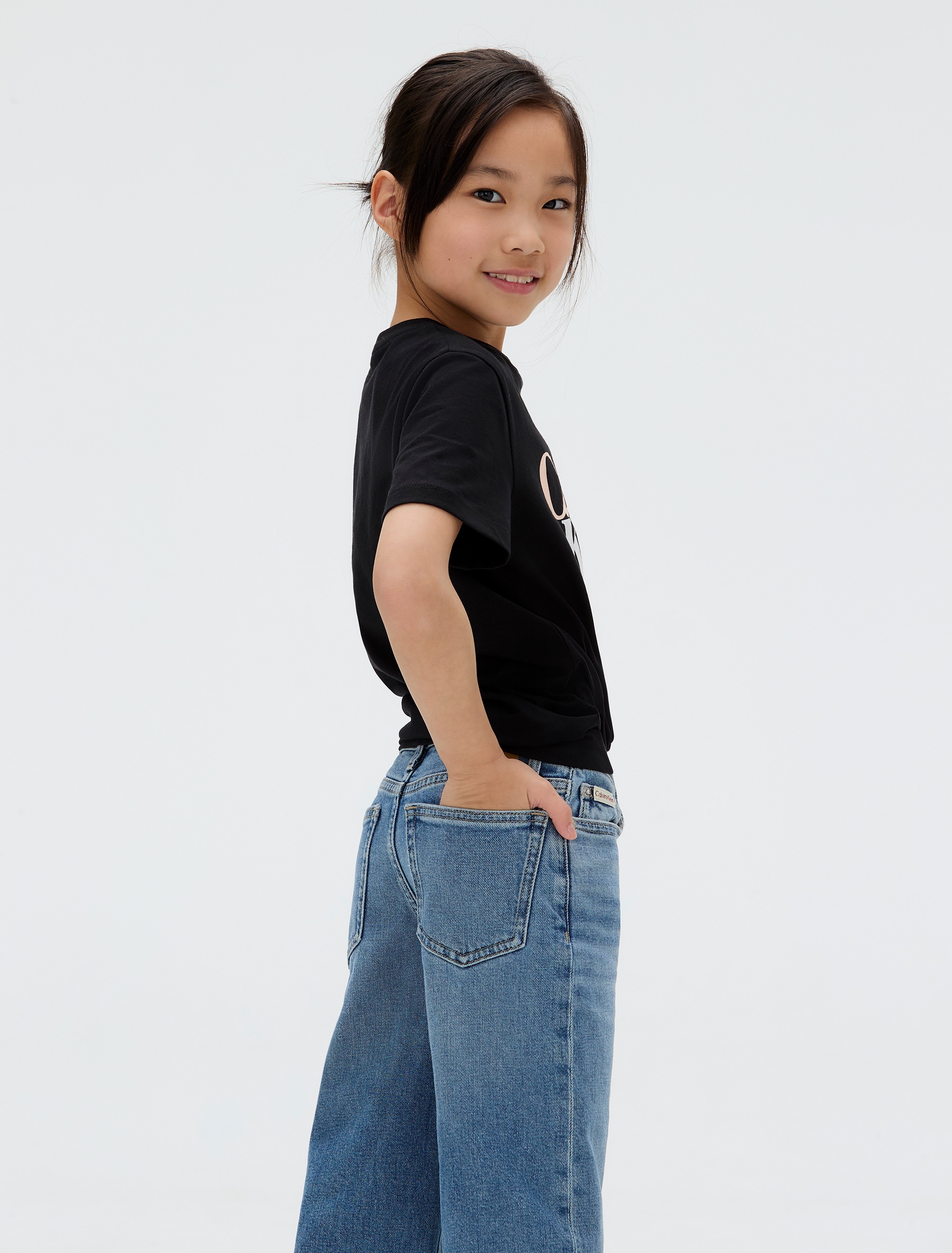 Calvin Klein Jeans Weite Jeans »HR WIDE LEG AUTHENTIC BLUE DENIM«, für Kinder bis 16 Jahre, mit weitem Bein
