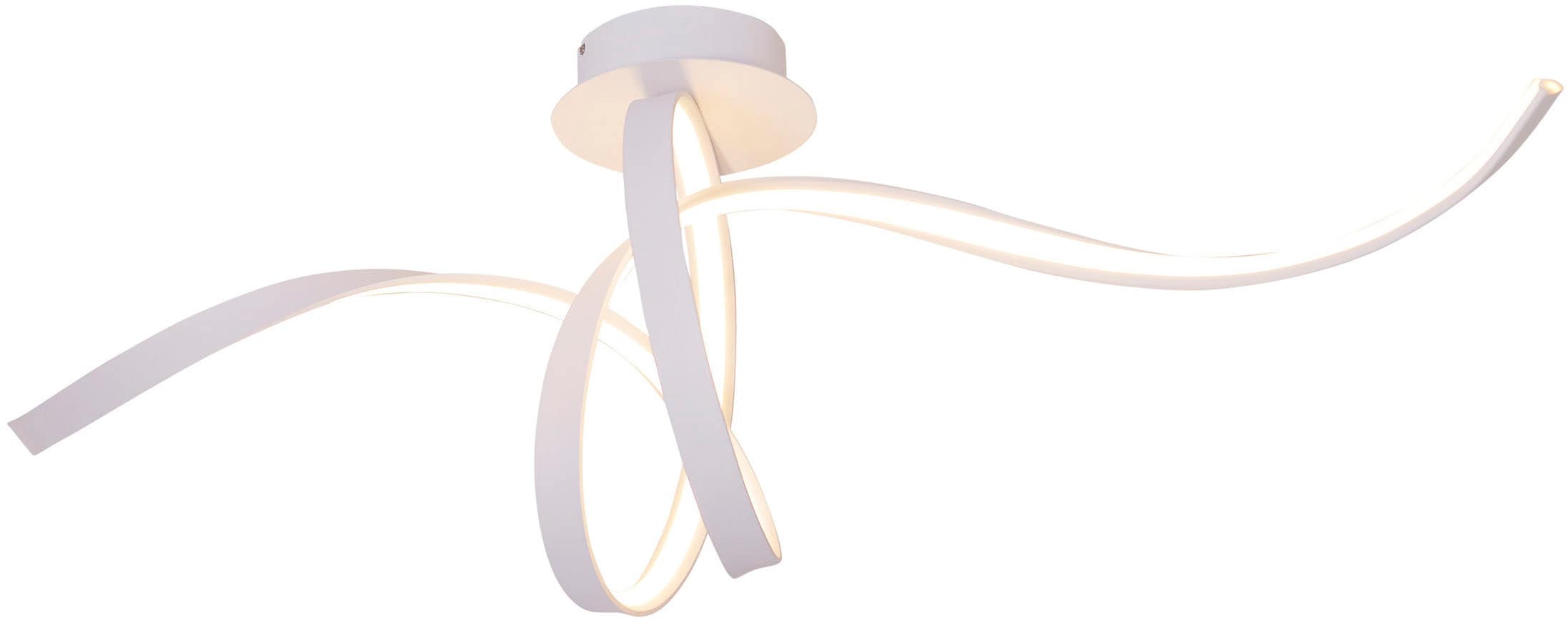 näve LED Deckenleuchte »Odrive«, 1 flammig, Leuchtmittel LED-Modul | LED fest integriert, dimmbar, schleifenähnlich geschwungene Leuchtstreifen, weiß, L: 120cm