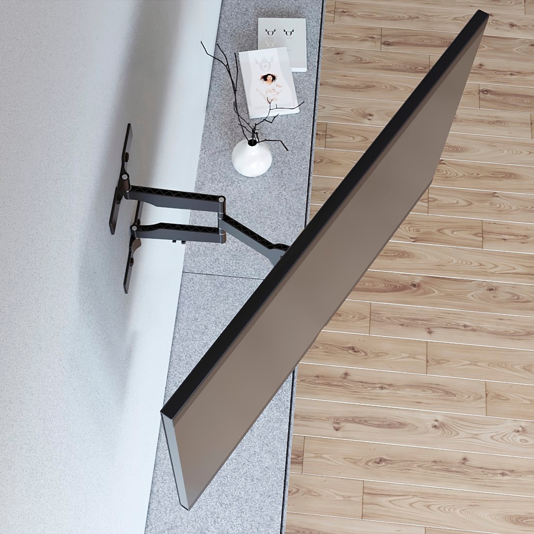 Hama TV-Wandhalterung »Halterung, schwenkbar, neigbar, extra flach von 48 - 122 cm«, bis 122 cm Zoll, (19" - 48"), max. 30 kg
