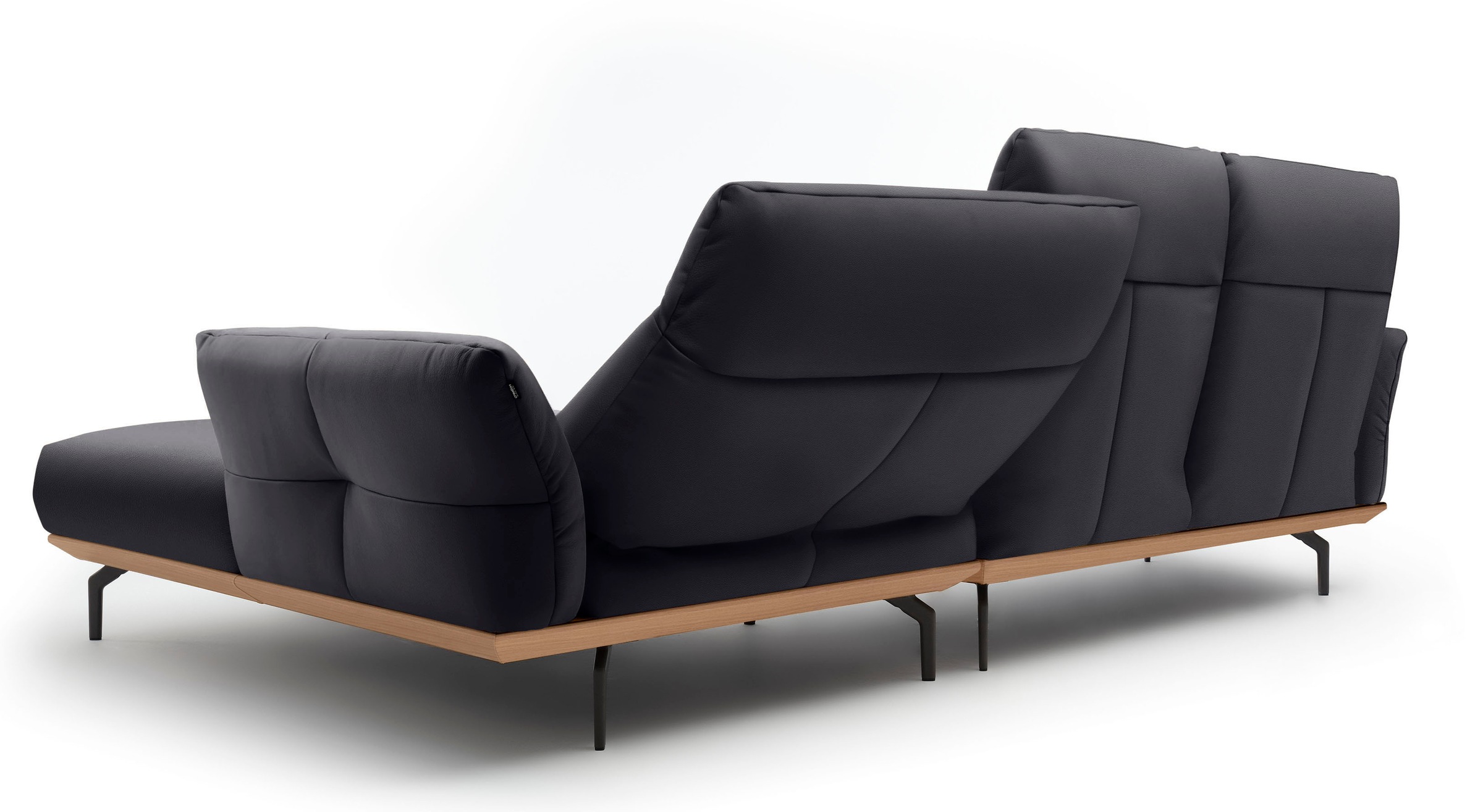 Creation BY ROLF BENZ Ecksofa »CR.460«, Sockel in Eiche, Alugussfüße in umbragrau, Breite 298 cm