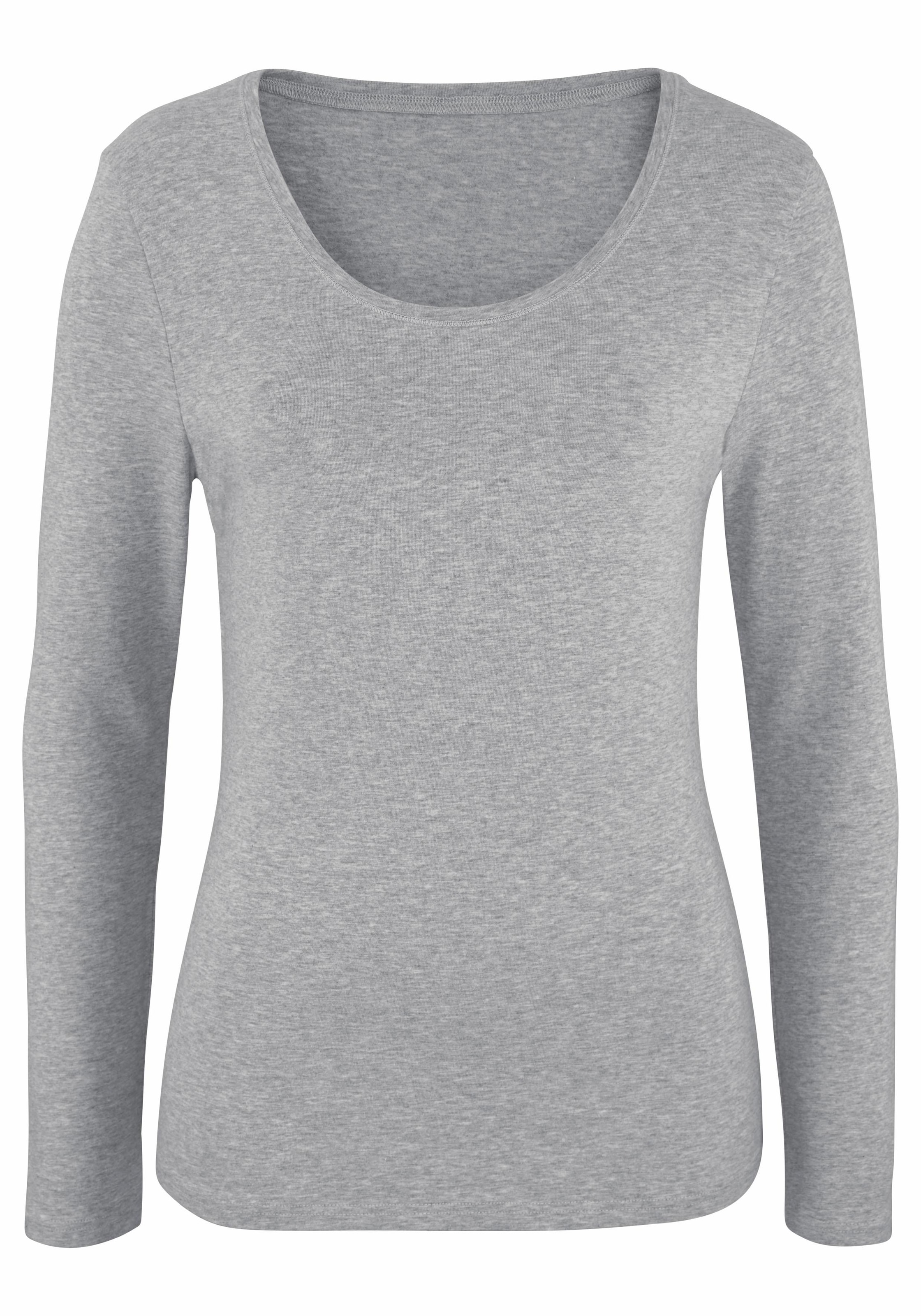 Vivance Langarmshirt »aus elastischer Baumwoll-Qualität«, (2er-Pack)