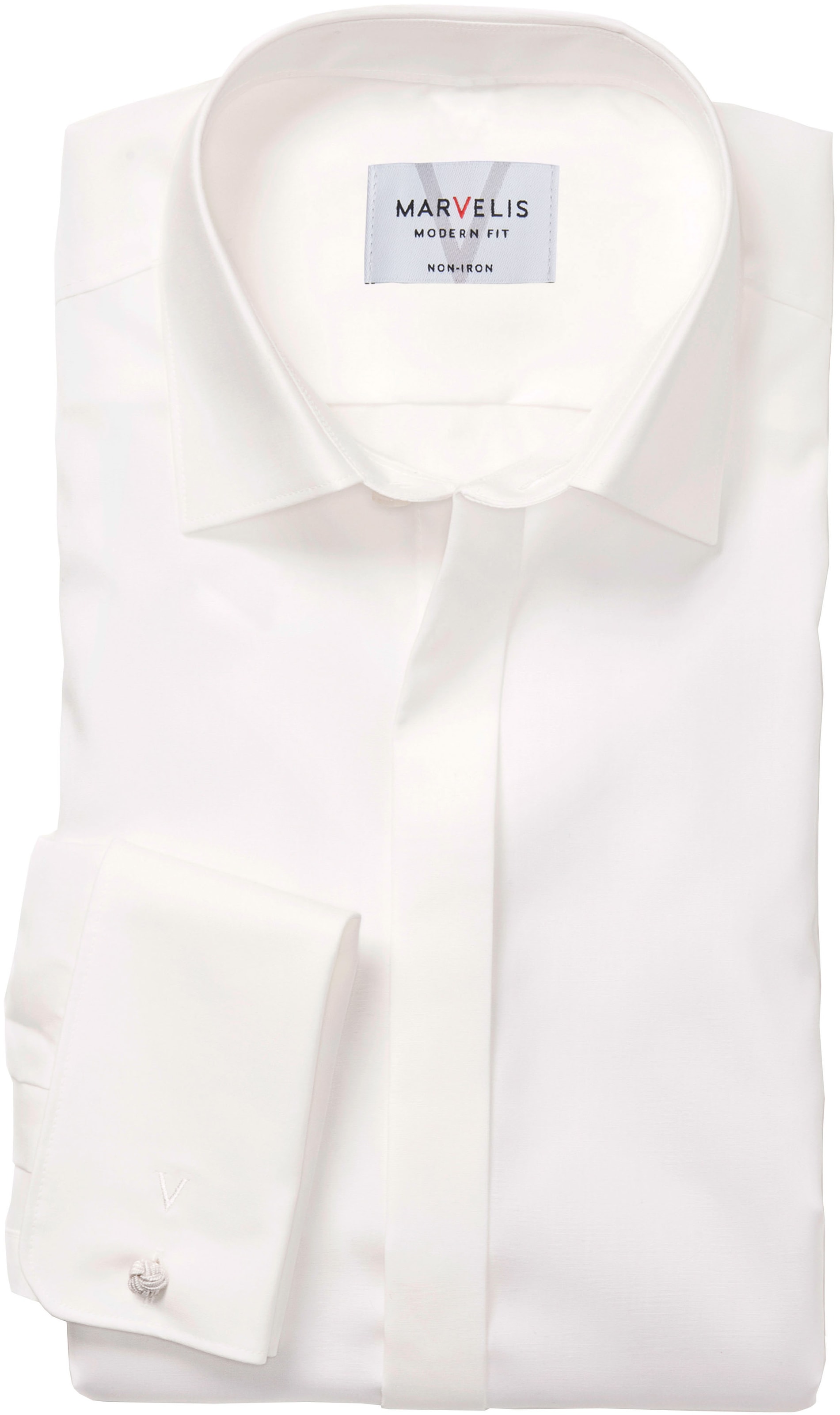 MARVELIS Langarmhemd Umschlagmanschette, New-Kentkragen, modern fit, bügelf günstig online kaufen