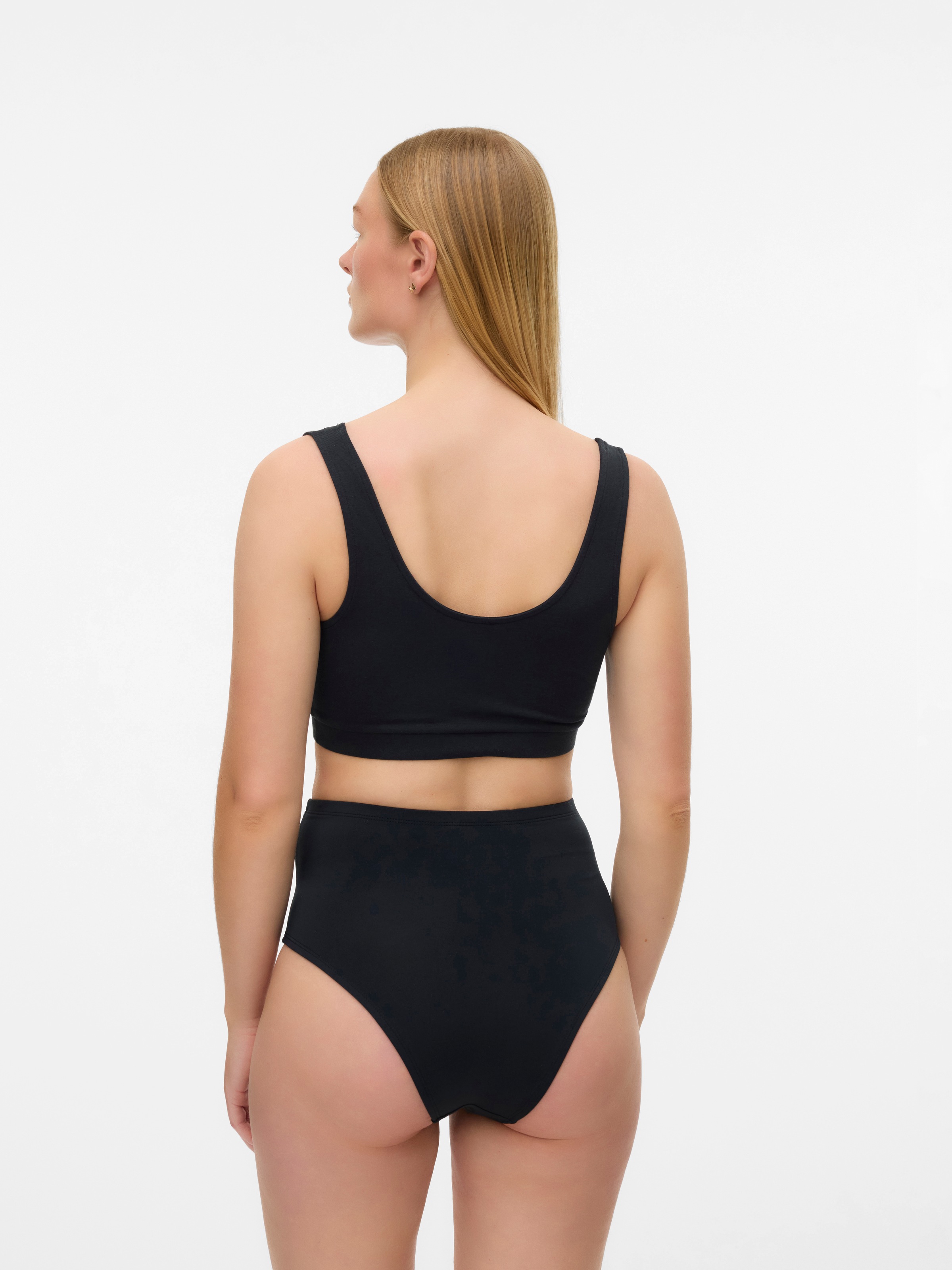 Bustier MAMALICIOUS "MLHELENA CROSSY LACE BRA 2F 2-P NOOS", Damen, Gr. XS (34), N-Gr, weiß (snow weiß pack:schwarz), Jersey, Obermaterial: 95% Baumwolle, 5% Elasthan, unifarben, BHs Bustier 3