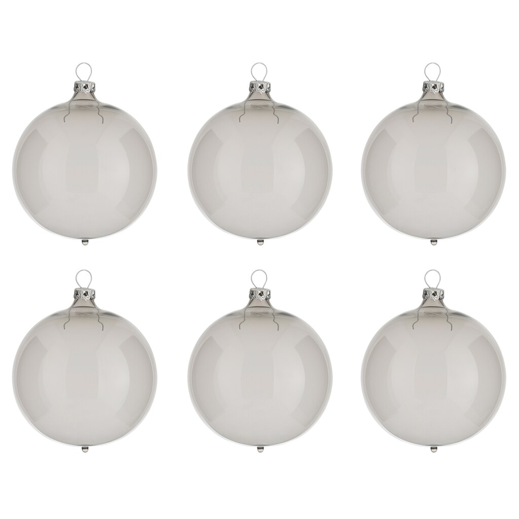 Thüringer Glasdesign Weihnachtsbaumkugel »Transparent, Weihnachtsdeko, Christbaumschmuck, Christbaumkugeln Glas«, (Set, 6 St.)