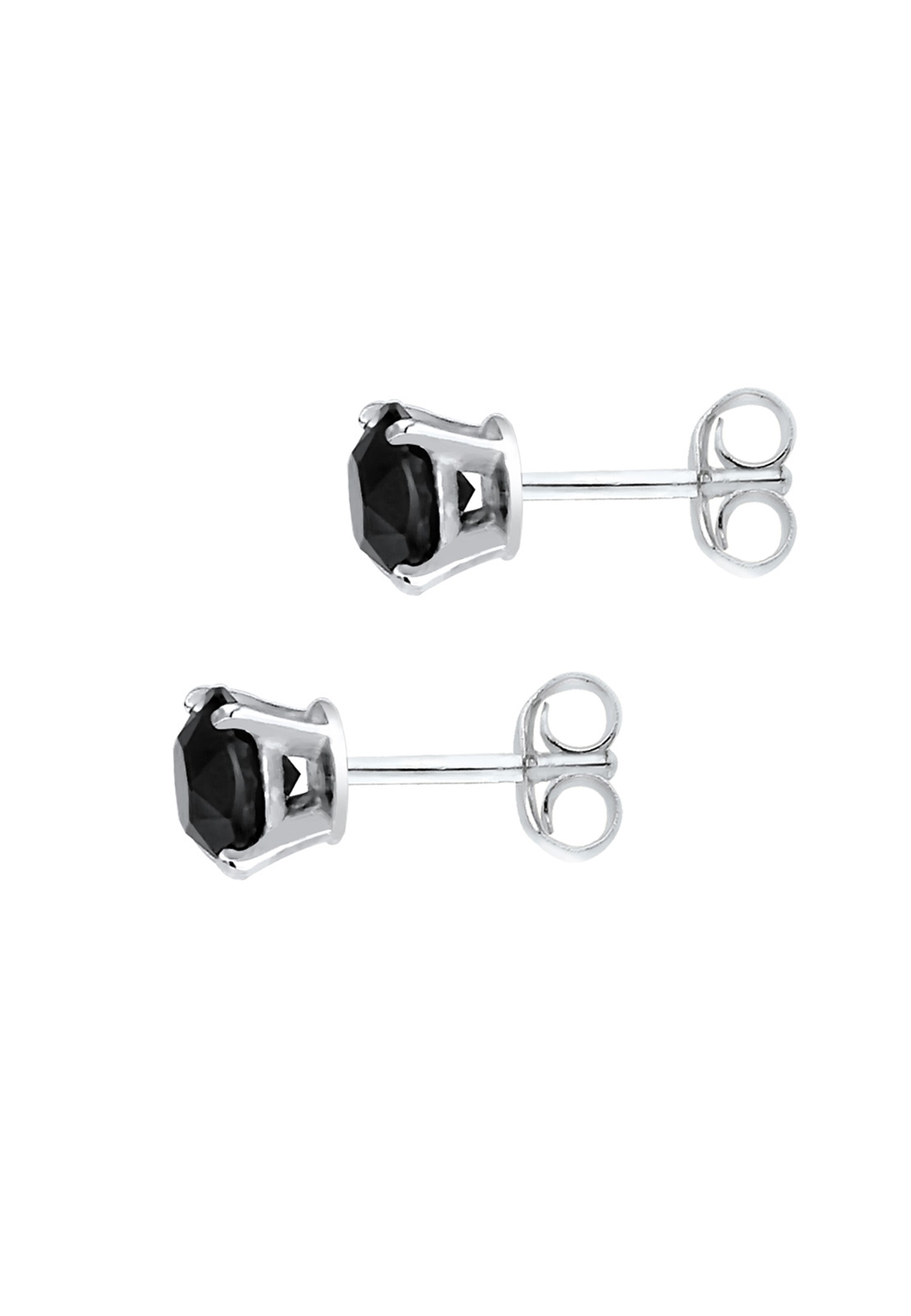 Paar Ohrstecker KUZZOI "Basic Stecker Geo Kristalle 925 Silber", schwarz, Ohrringe, Herren, onesize, ohne Stein, Silber 925 (Sterlingsilber) 3