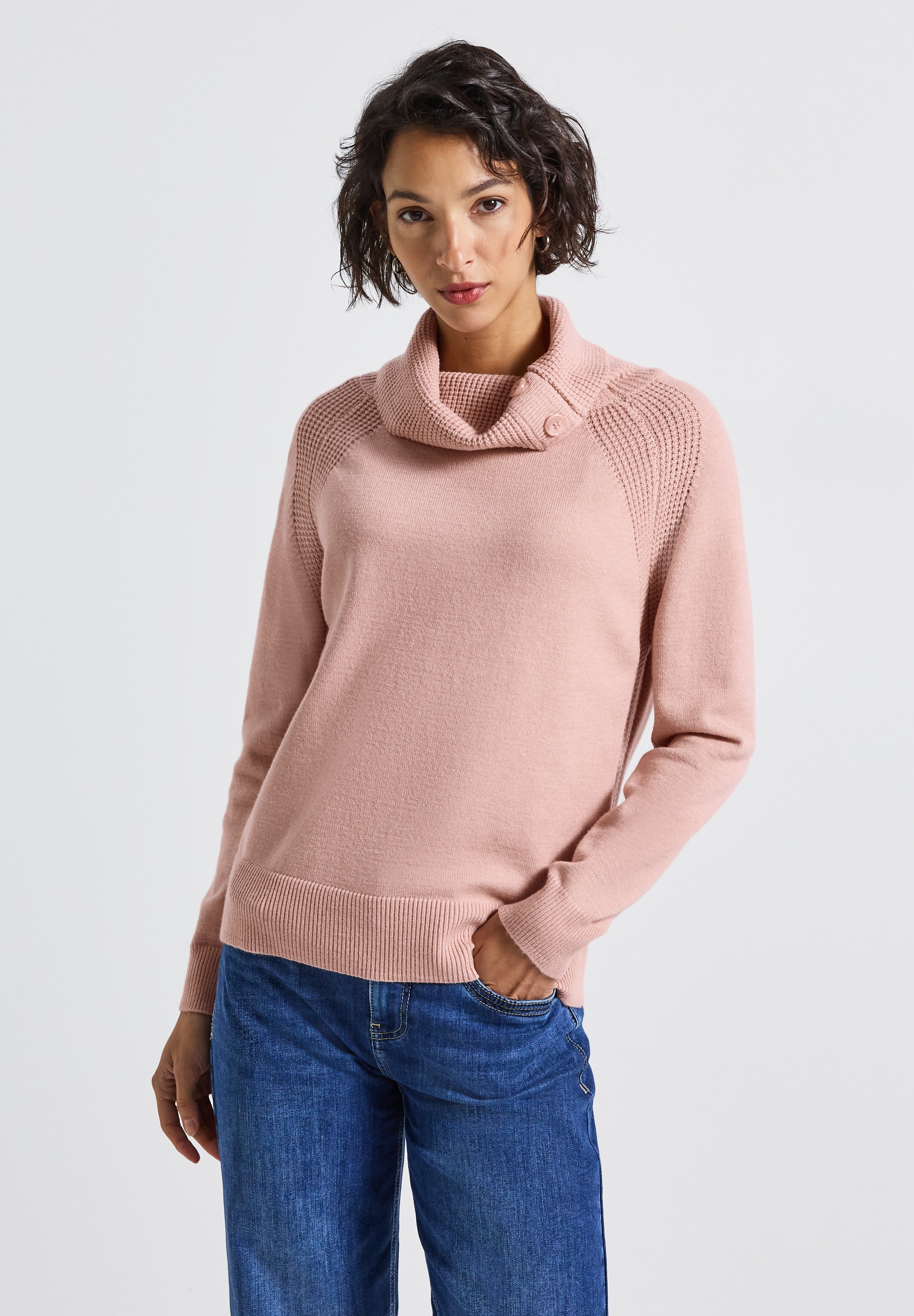 Street One Roll Neck Pullover Faded Rose 34